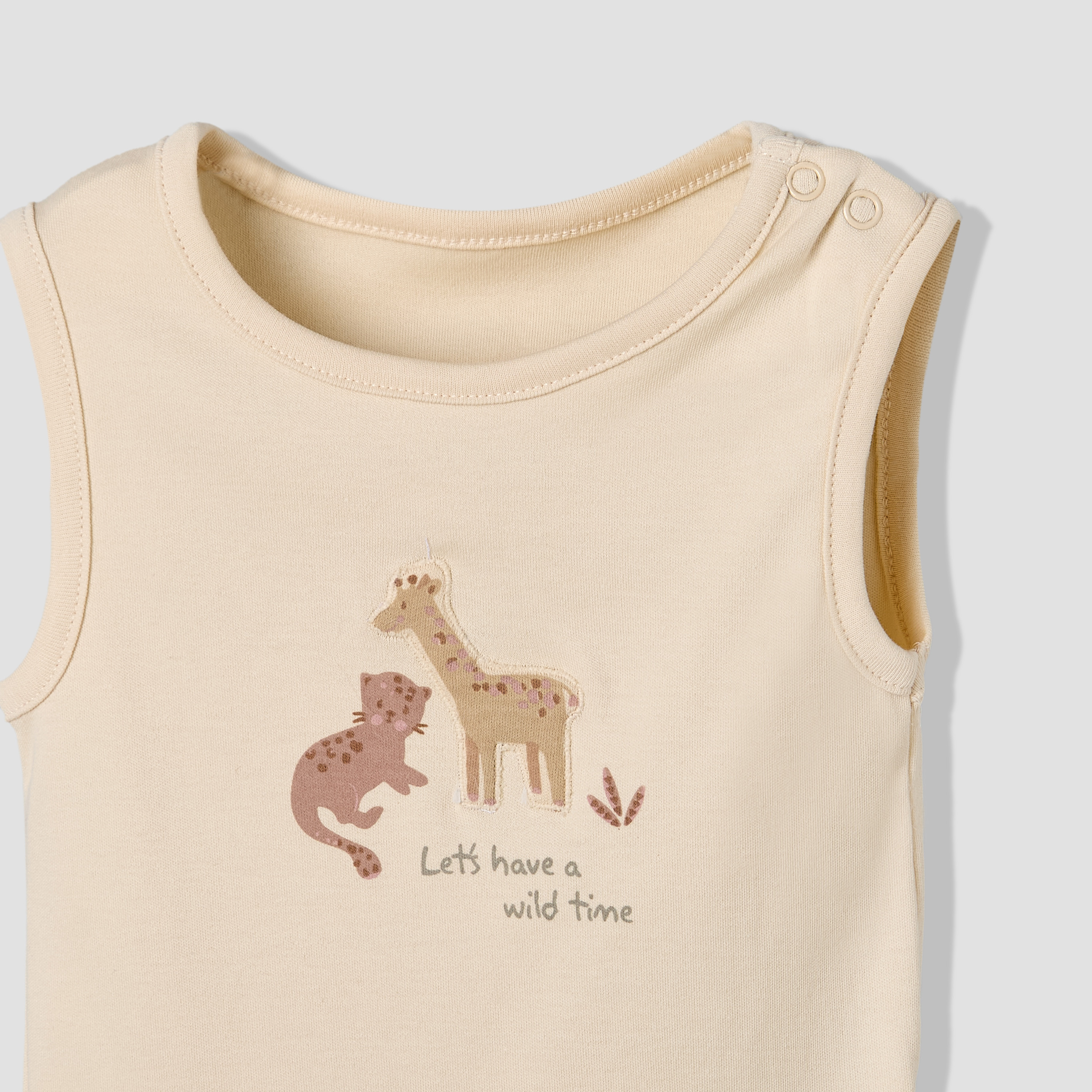 Pack of 5 Juniors Cotton Round Neck Sleeveless Bodysuit with Giraffe Print-baby-boys-clothing-bodysuits-image-8