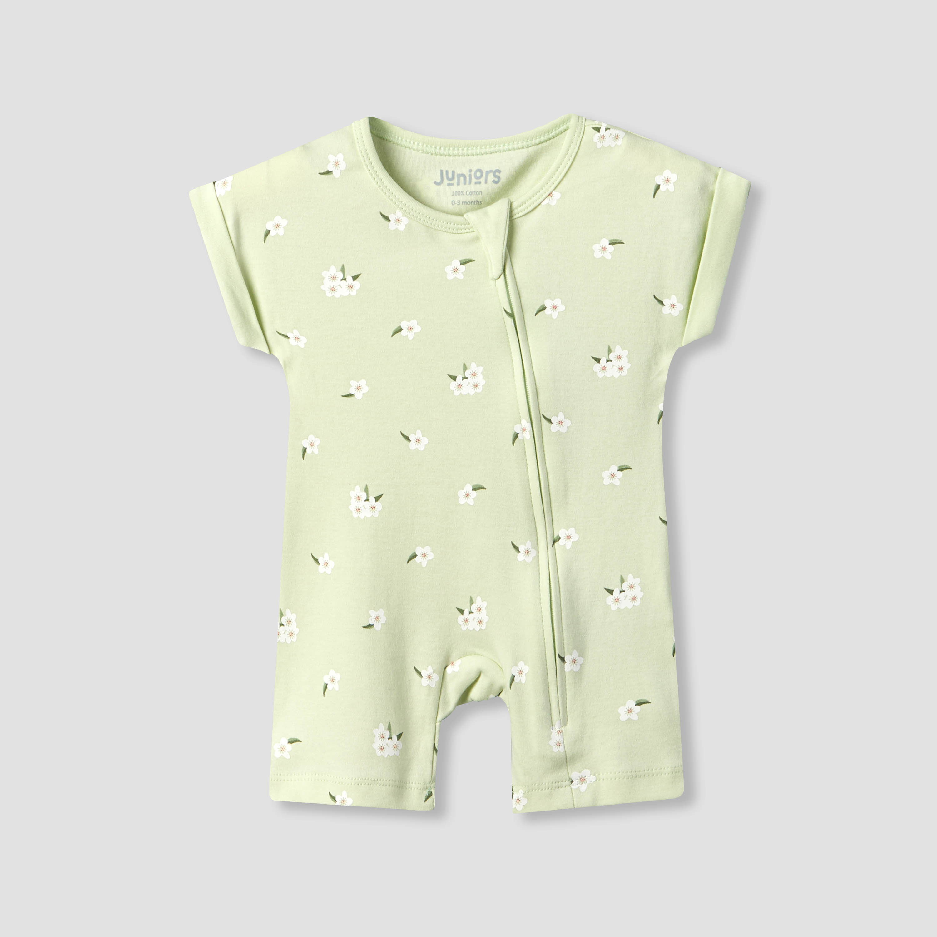 Pack of 3 Juniors Crew Neck Short Sleeves Romper with Assorted Print-baby-girls-clothing-rompers-image-3