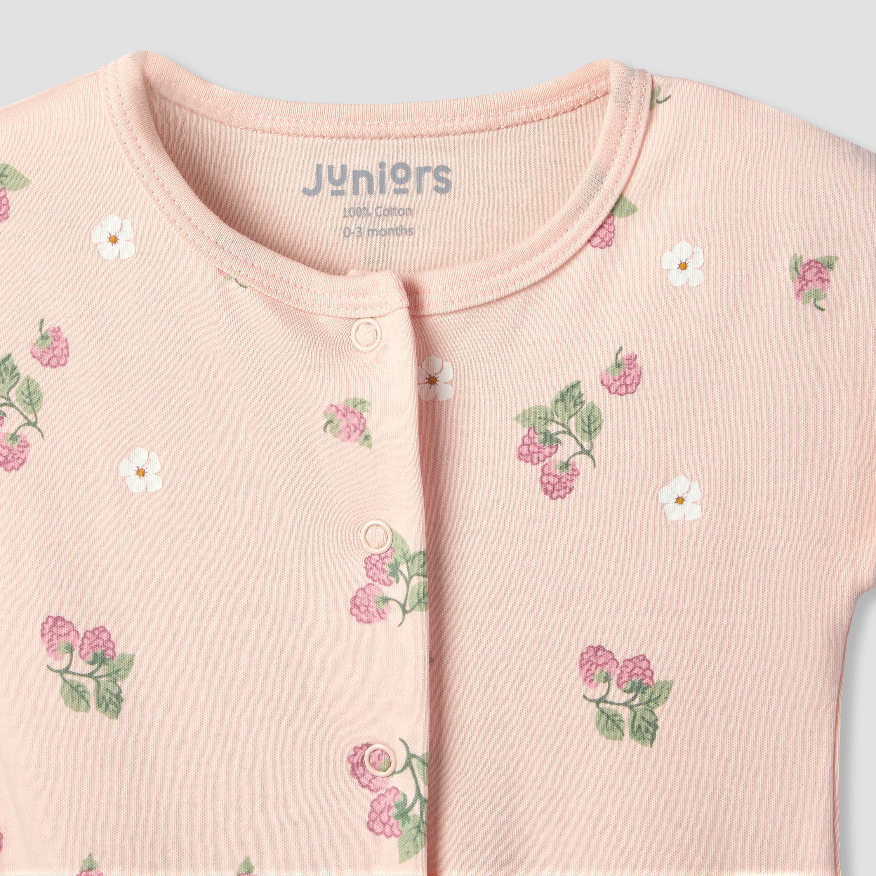 Pack of 3 Juniors Crew Neck Short Sleeves Romper with Assorted Print-baby-girls-clothing-rompers-image-6