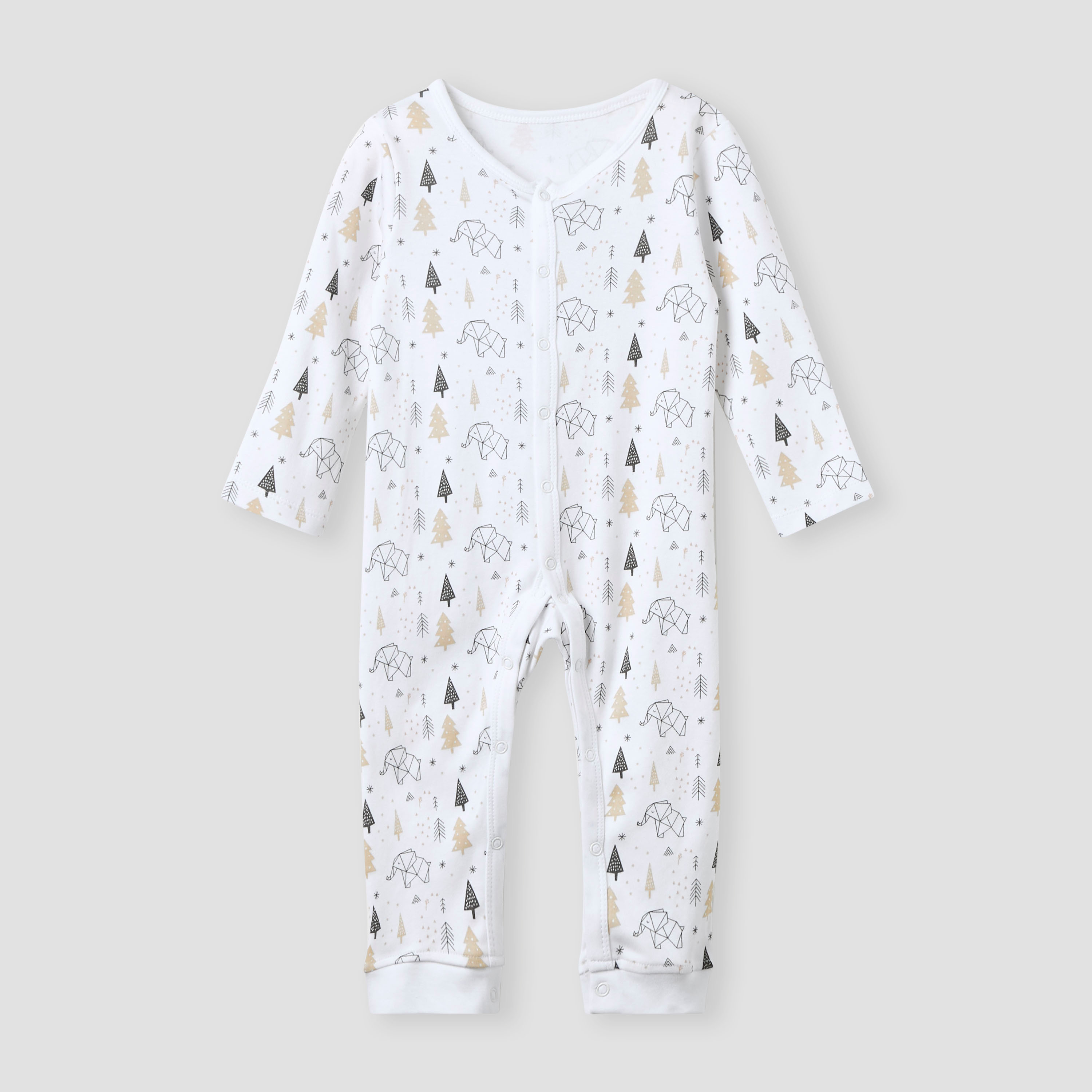 Juniors Assorted Sleepsuit with Long Sleeves and Button Closure - Set of 3-baby-boys-clothing-nightwear-sleepsuits-image-2