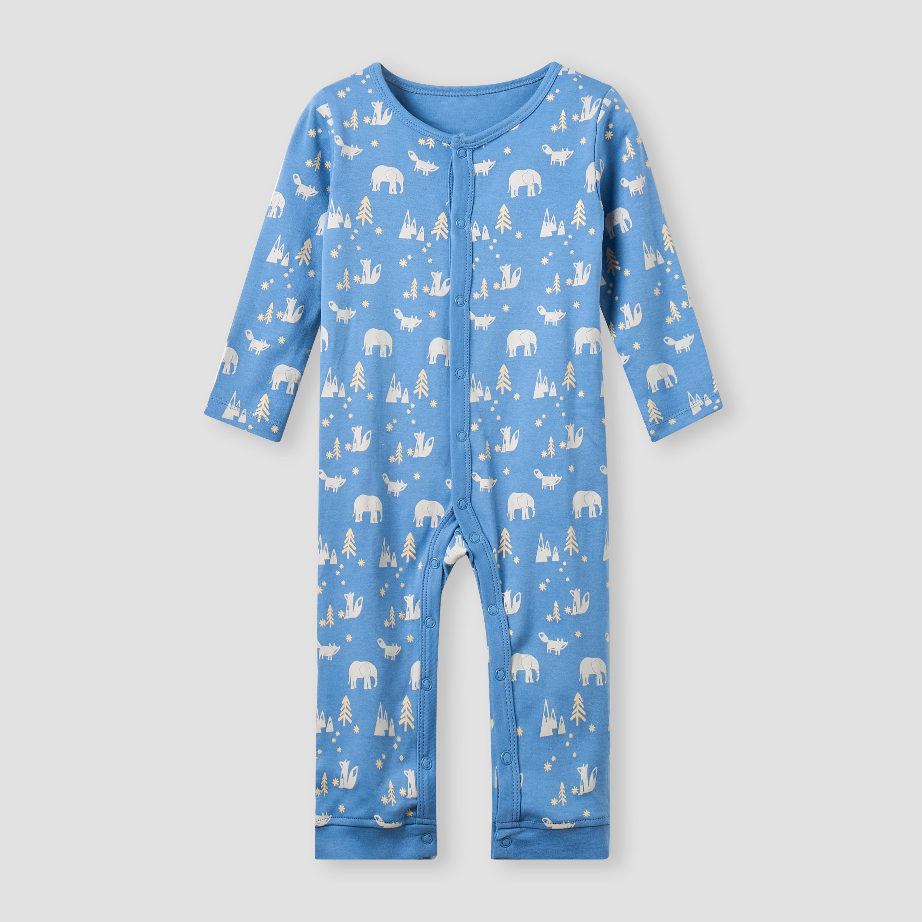 Juniors Assorted Sleepsuit with Long Sleeves and Button Closure - Set of 3-baby-boys-clothing-nightwear-sleepsuits-image-4