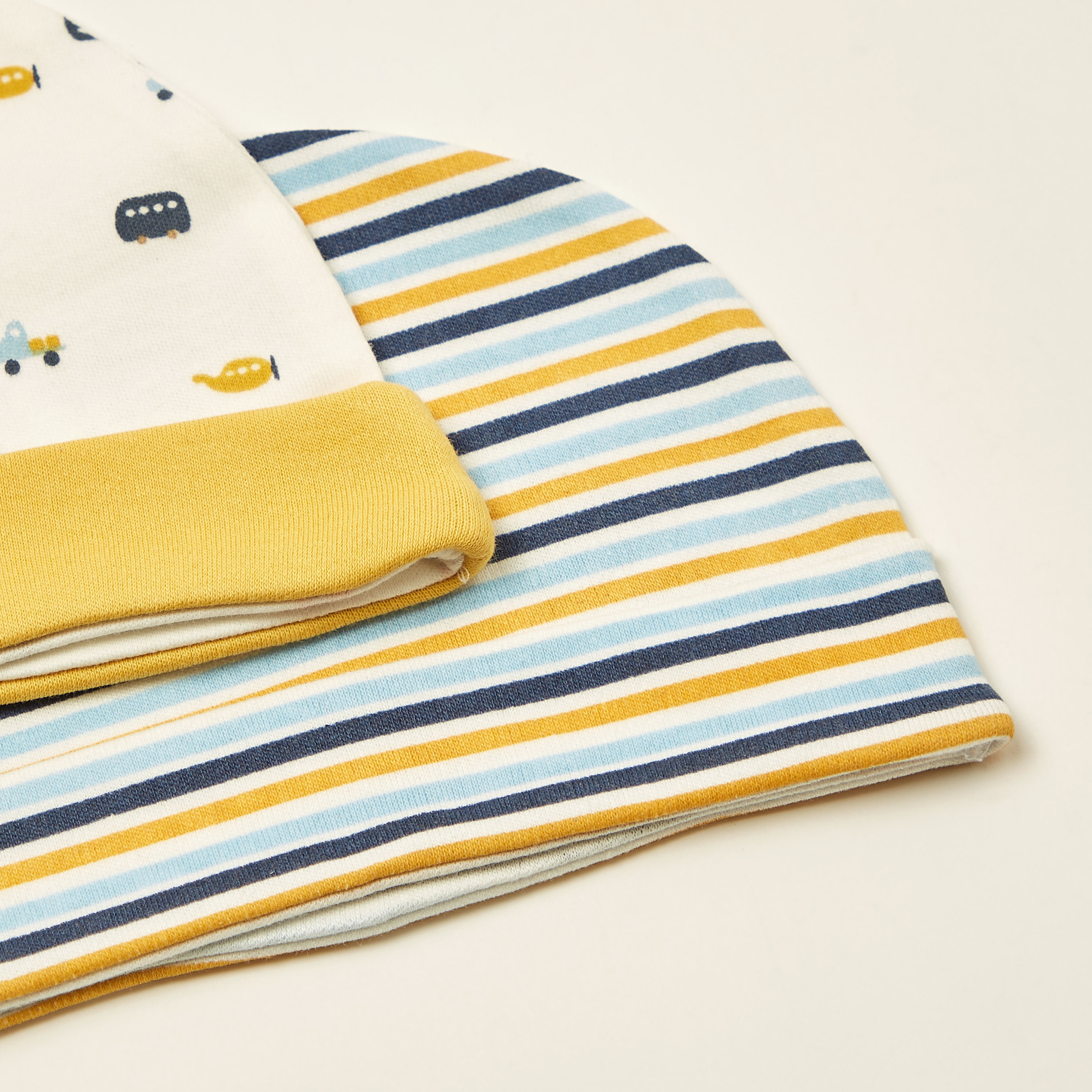 Juniors Printed Beanie - Set of 2-baby-boys-accessories-caps-image-2