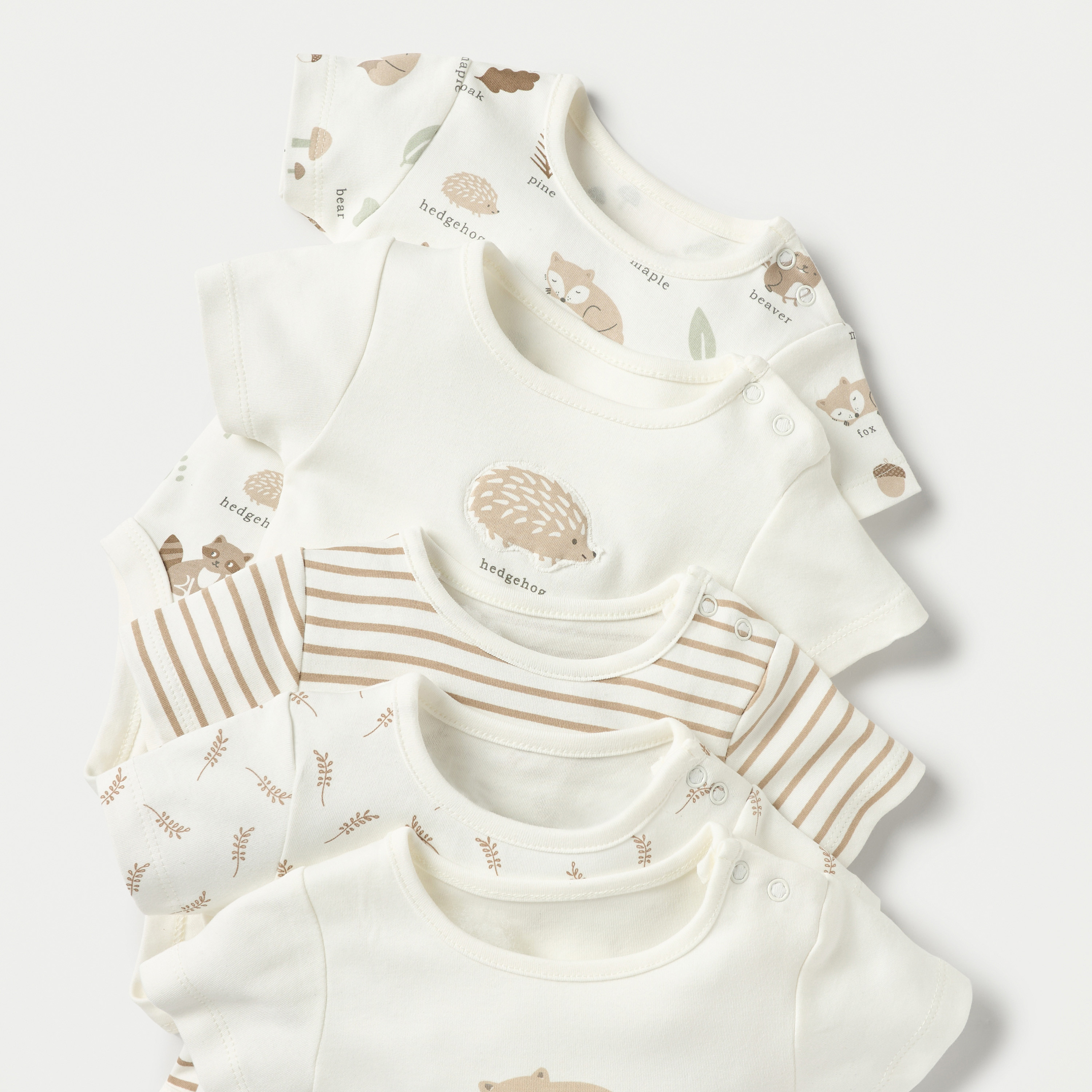 Juniors Printed Bodysuit with Short Sleeves and Round Neck - Set of 5-baby-boys-clothing-multipacks-image-3