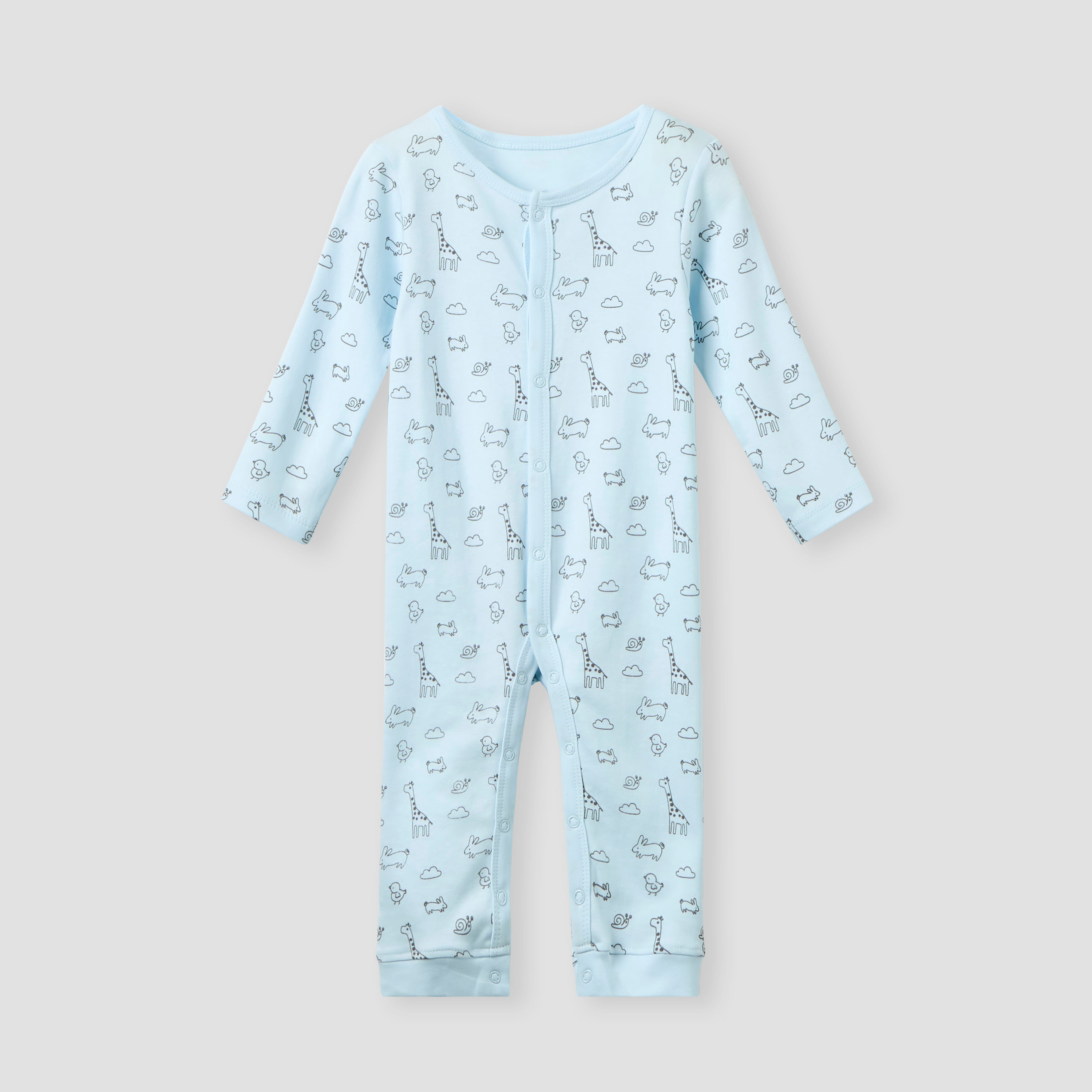 Juniors Assorted Sleepsuit with Long Sleeves and Button Closure - Set of 3-baby-boys-clothing-nightwear-sleepsuits-image-4