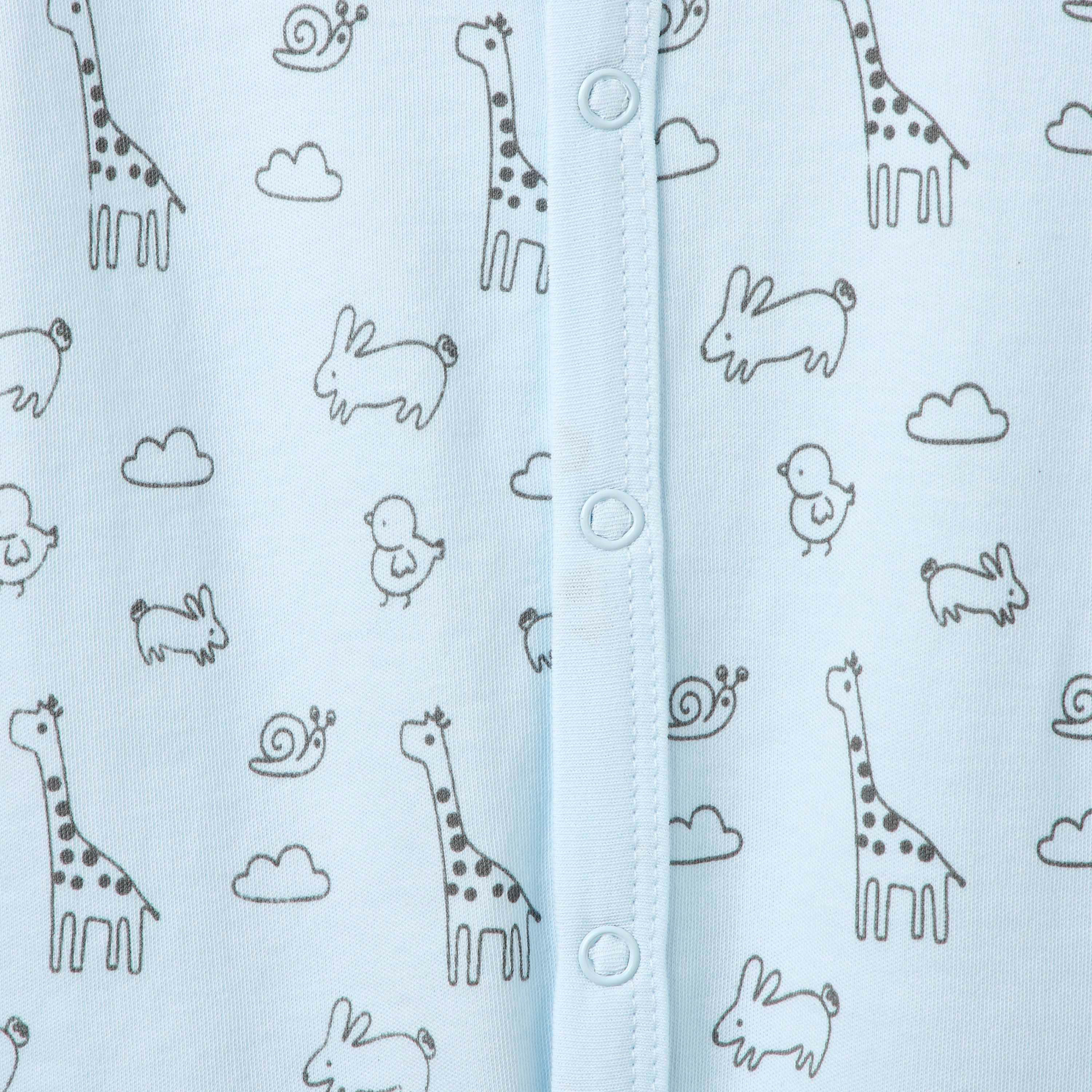 Juniors Assorted Sleepsuit with Long Sleeves and Button Closure - Set of 3-baby-boys-clothing-nightwear-sleepsuits-image-5