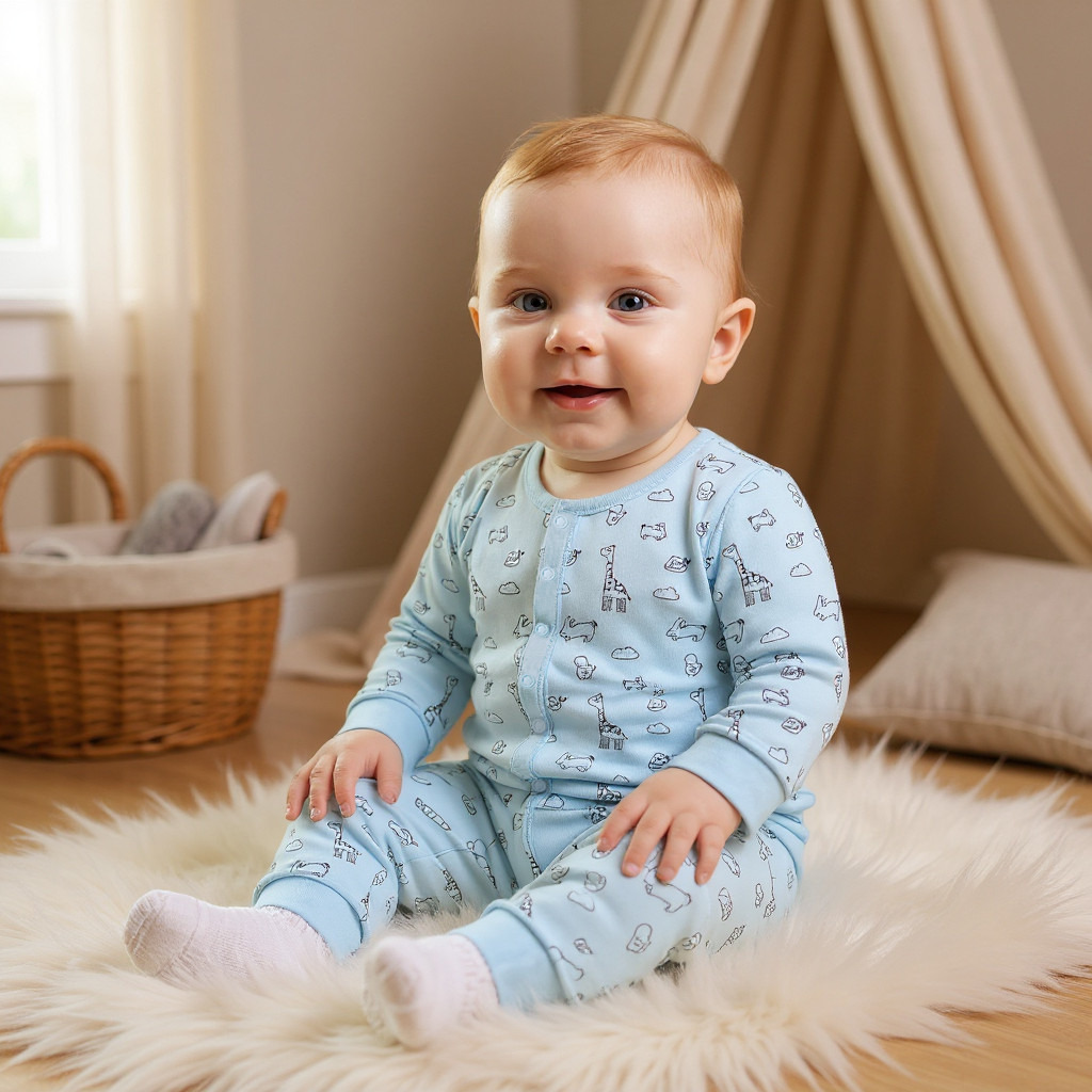Juniors Assorted Sleepsuit with Long Sleeves and Button Closure - Set of 3-baby-boys-clothing-nightwear-sleepsuits-image-9