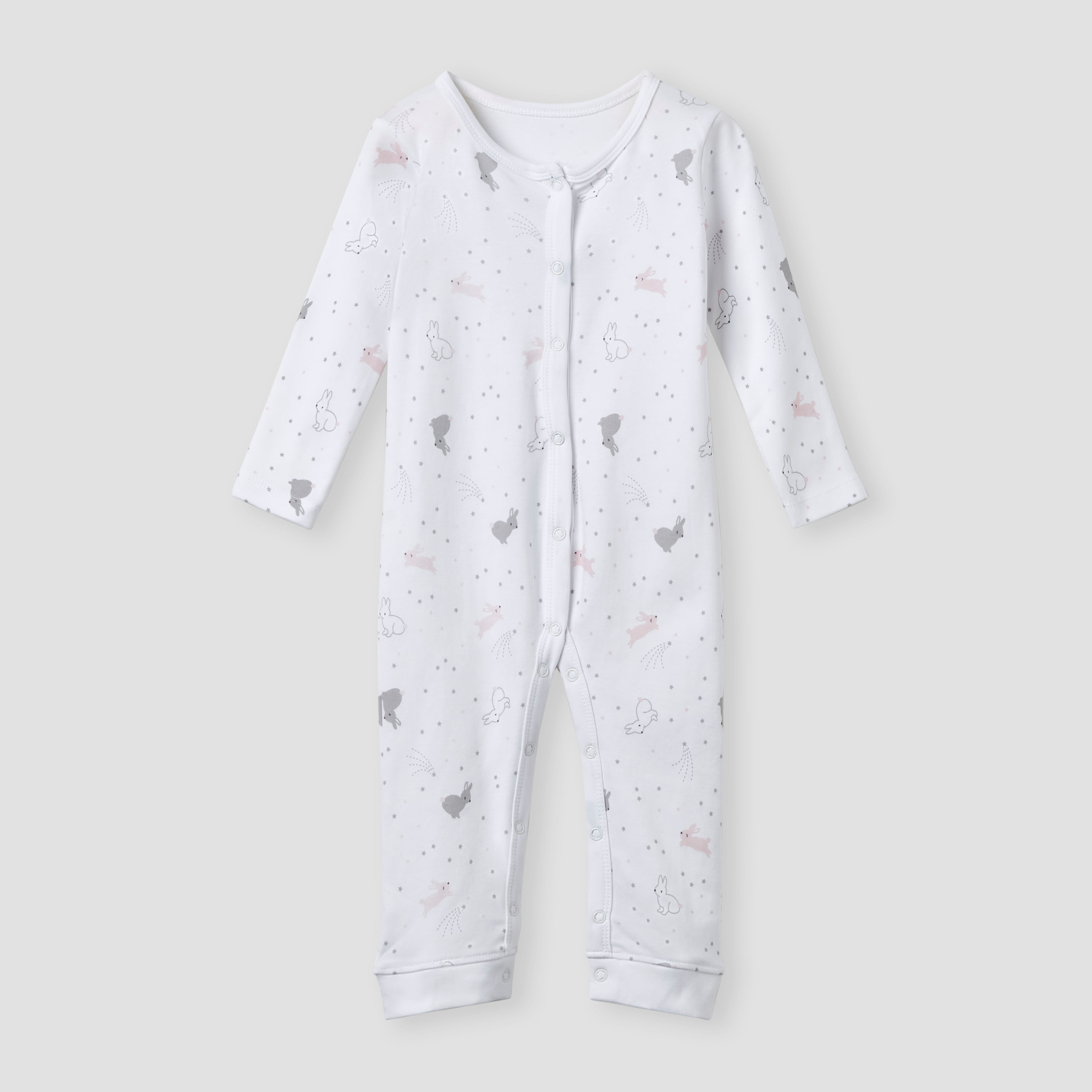 Juniors Assorted Sleepsuit with Long Sleeves and Button Closure - Set of 3-baby-girls-clothing-nightwear-sleepsuits-image-3