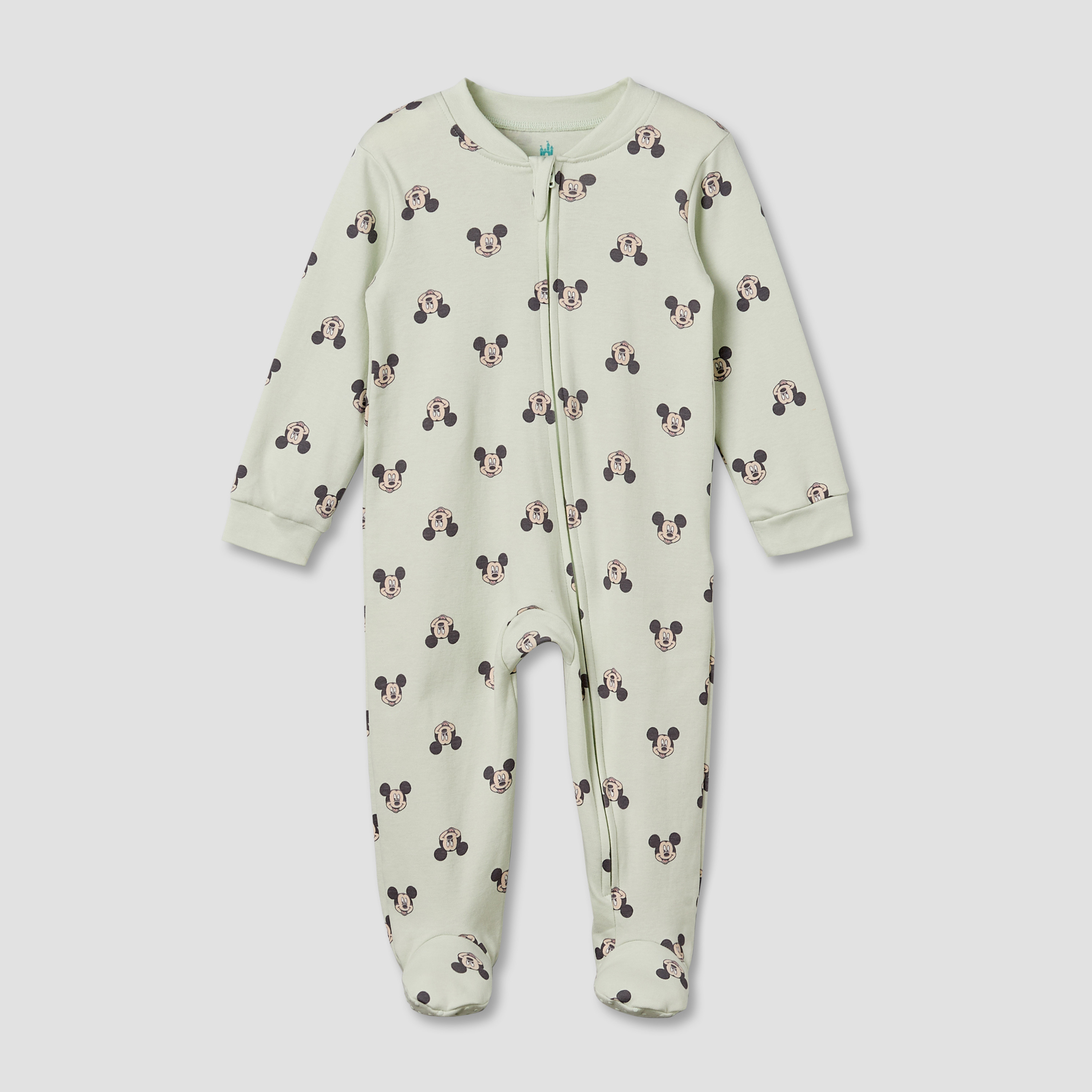 Pack of 3 Disney Cotton Mandarin Collar Long Sleeve Sleepsuit with Mickey Mouse Print-baby-boys-clothing-nightwear-sleepsuits-image-4