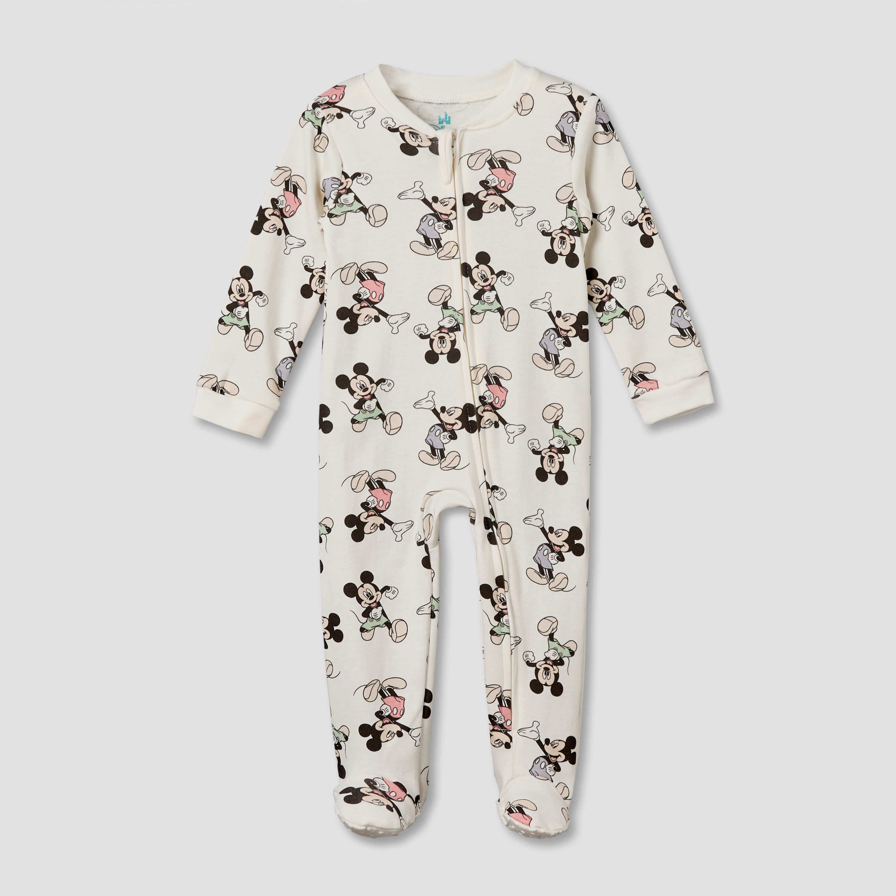 Pack of 3 Disney Cotton Mandarin Collar Long Sleeve Sleepsuit with Mickey Mouse Print-baby-boys-clothing-nightwear-sleepsuits-image-5