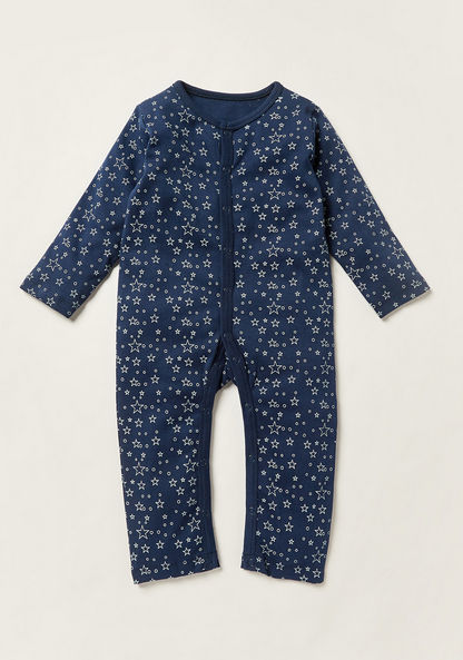 Juniors Printed Open Feet Sleepsuit with Long Sleeves - Set of 3-Sleepsuits-image-1