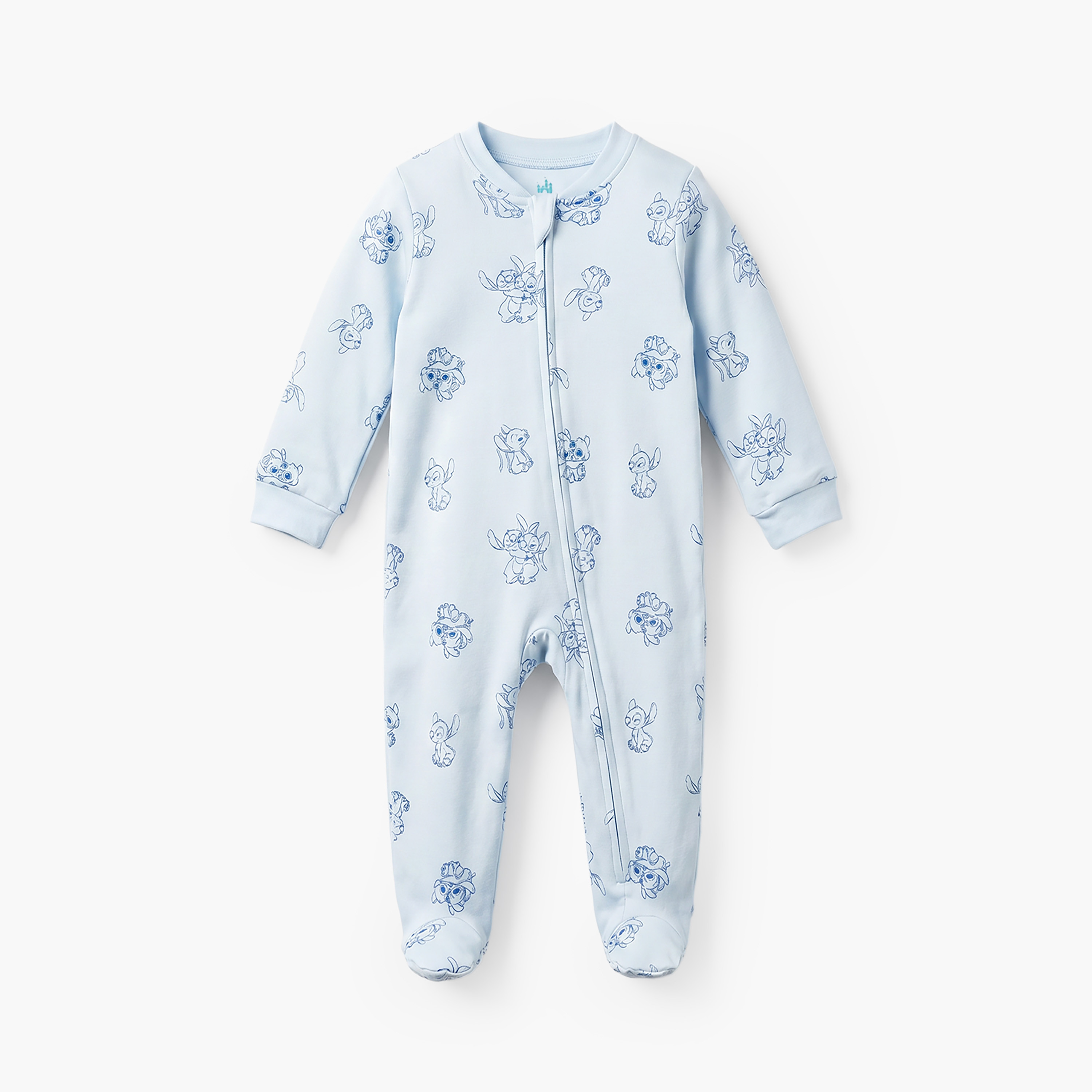 طقم بدلة نوم قطن بياقة ماندارين وأكمام طويلة بطبعات ستيتش وأنجل 3 قطع من ديزني-baby-girls-clothing-nightwear-sleepsuits-image-3