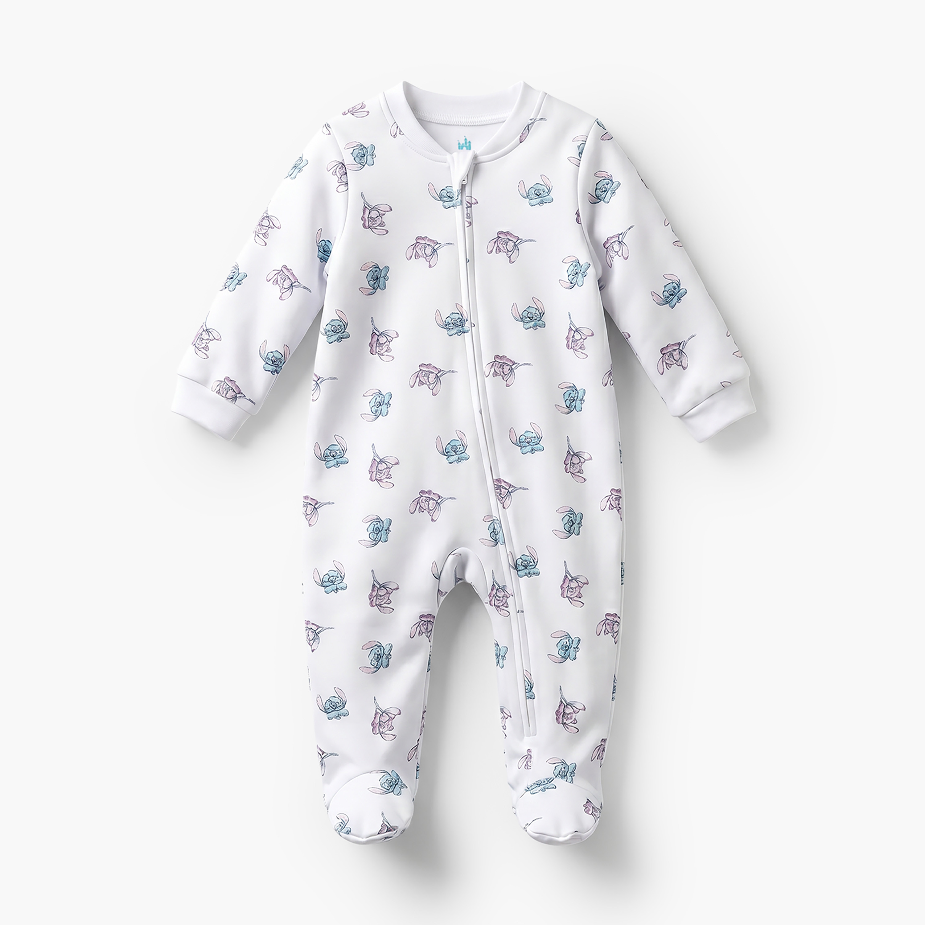 طقم بدلة نوم قطن بياقة ماندارين وأكمام طويلة بطبعات ستيتش وأنجل 3 قطع من ديزني-baby-girls-clothing-nightwear-sleepsuits-image-5