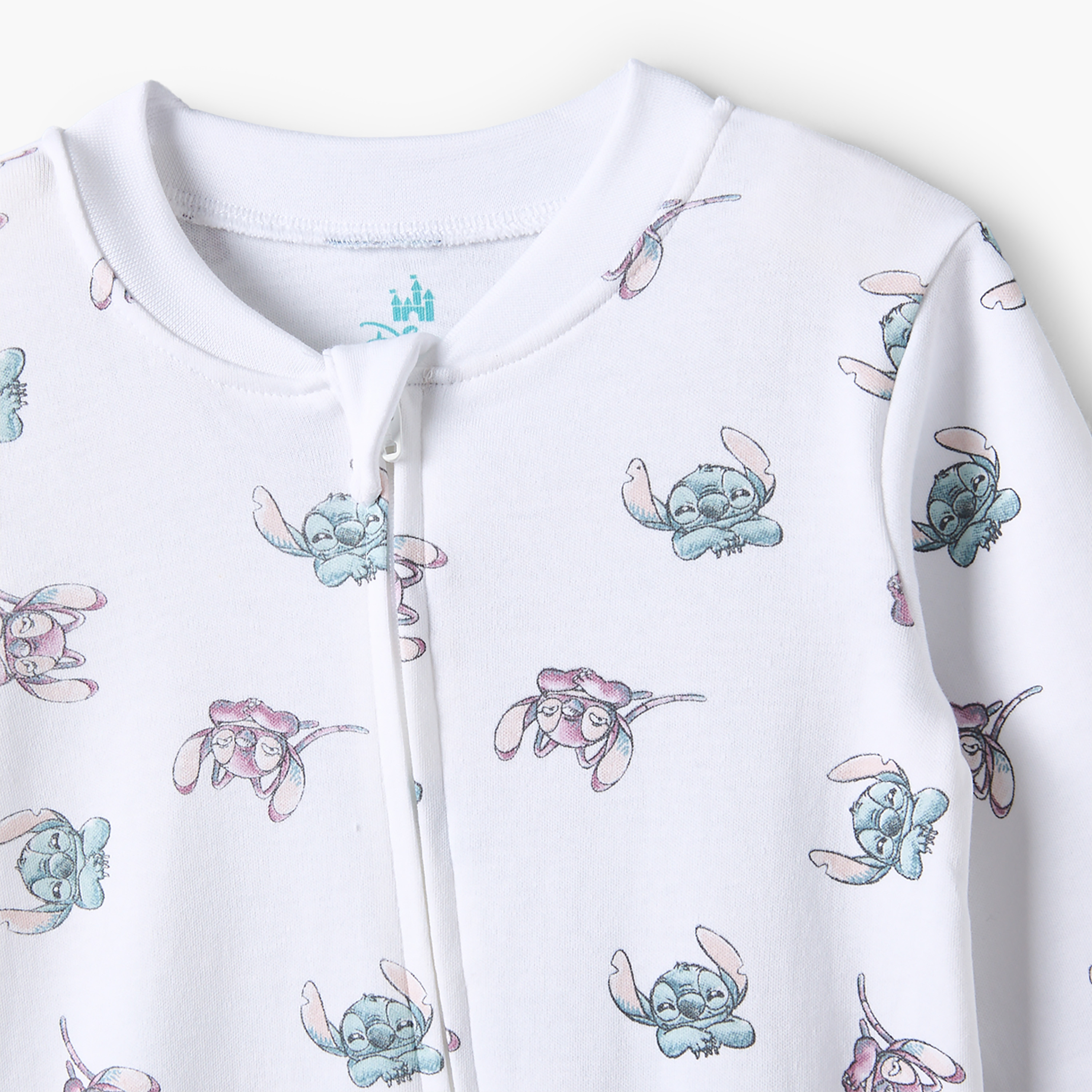 طقم بدلة نوم قطن بياقة ماندارين وأكمام طويلة بطبعات ستيتش وأنجل 3 قطع من ديزني-baby-girls-clothing-nightwear-sleepsuits-image-7