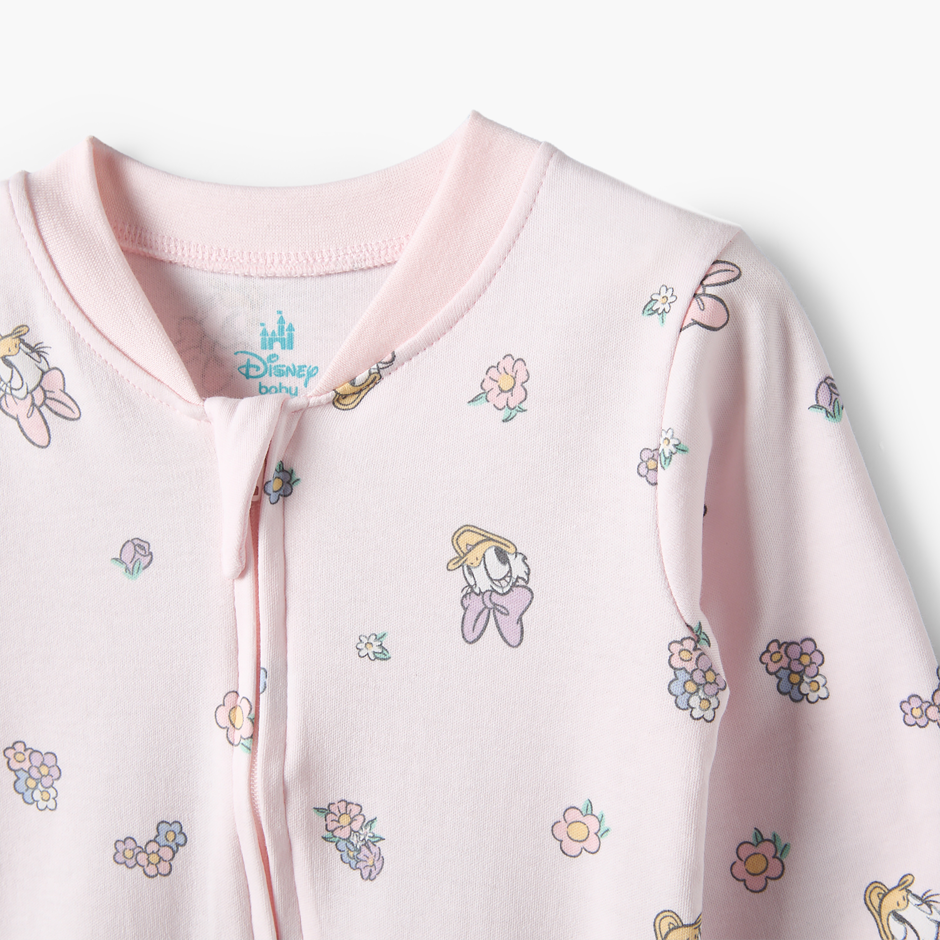 Pack of 3 Disney Cotton Mandarin Collar Long Sleeve Sleepsuit with Daisy Duck Print-baby-girls-clothing-nightwear-sleepsuits-image-7