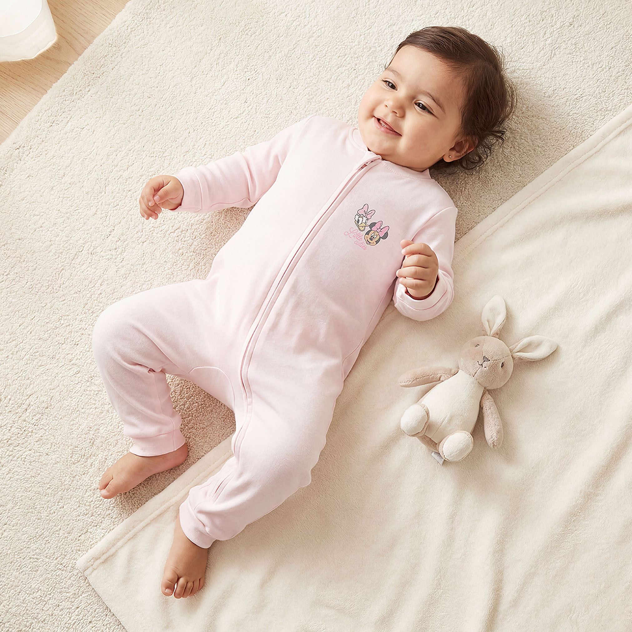 Pack of 3 Disney Cotton Mandarin Collar Long Sleeve Sleepsuit with Minnie Mouse and Daisy Duck Print-baby-girls-clothing-nightwear-sleepsuits-image-3