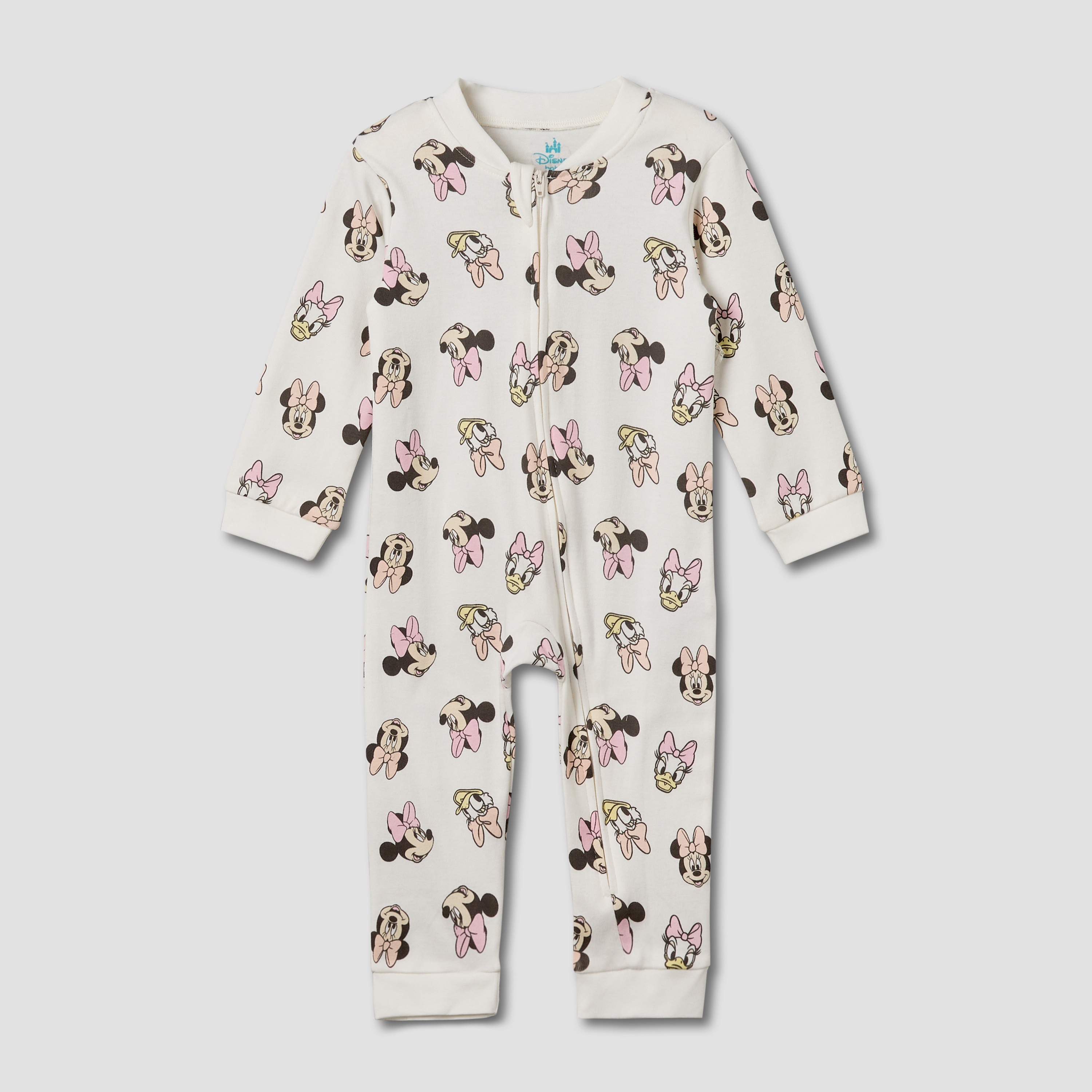 Pack of 3 Disney Cotton Mandarin Collar Long Sleeve Sleepsuit with Minnie Mouse and Daisy Duck Print-baby-girls-clothing-nightwear-sleepsuits-image-4