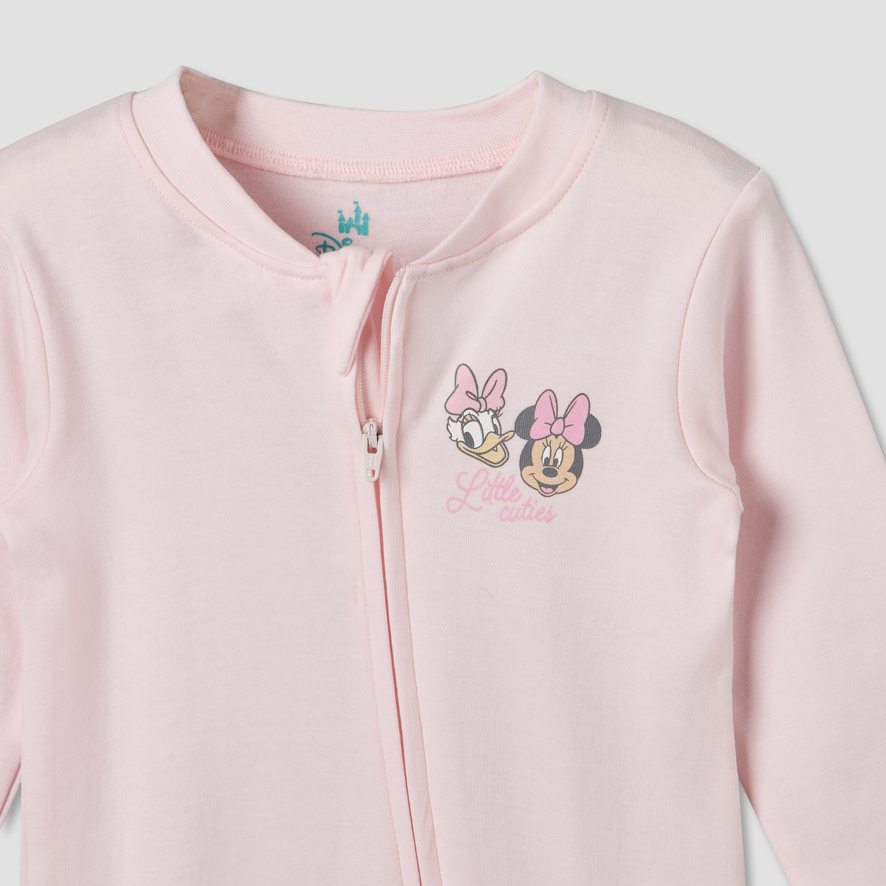 Pack of 3 Disney Cotton Mandarin Collar Long Sleeve Sleepsuit with Minnie Mouse and Daisy Duck Print-baby-girls-clothing-nightwear-sleepsuits-image-6