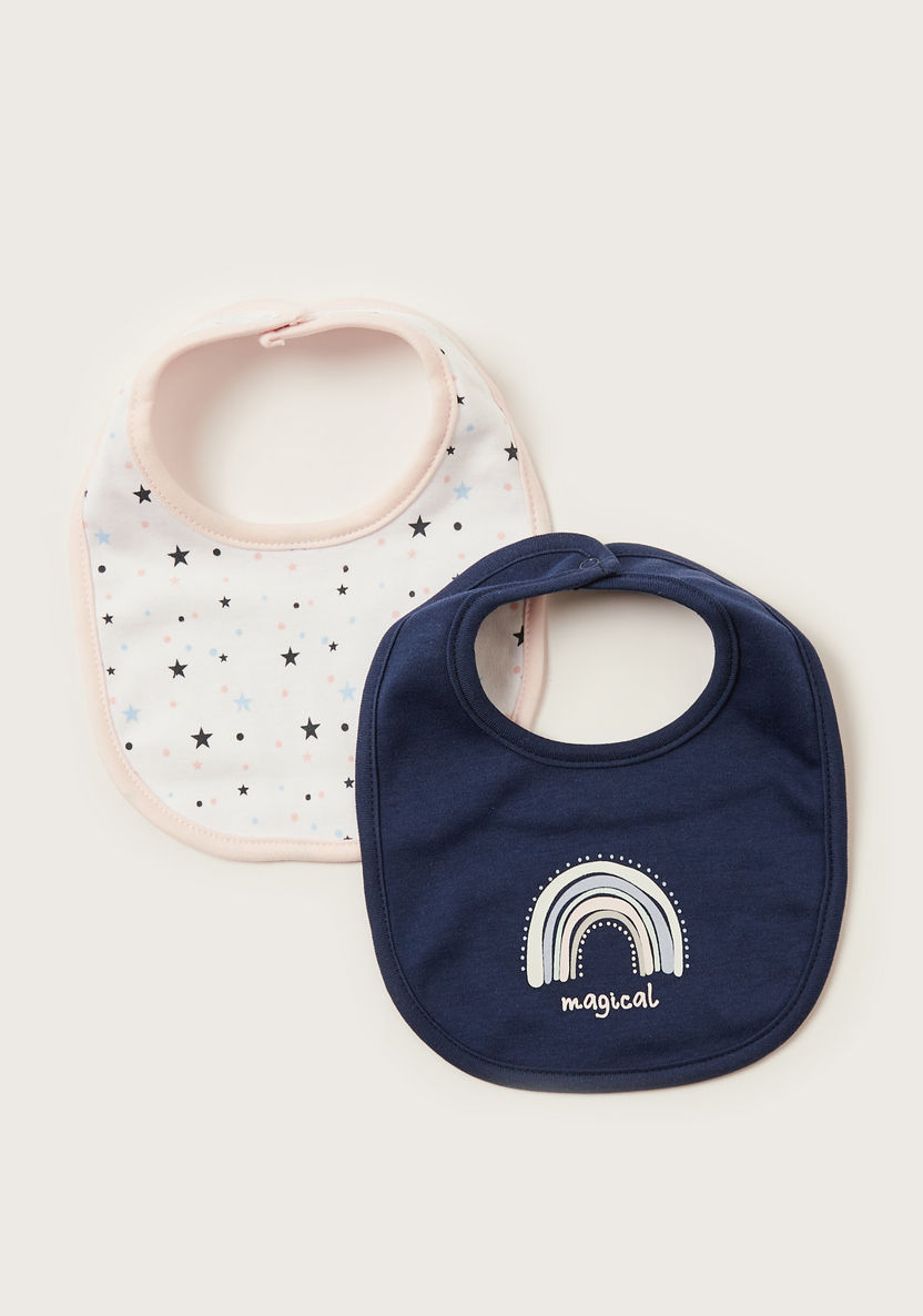 Juniors Printed Bib with Snap Button Closure - Set of 2-Bibs and Burp Cloths-image-0