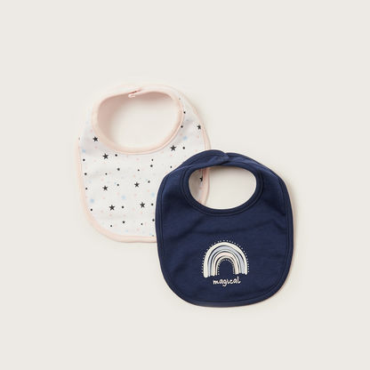 Juniors Printed Bib with Snap Button Closure - Set of 2