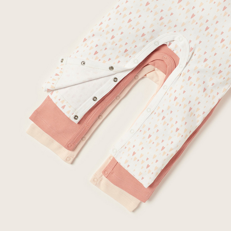 Juniors Printed Sleepsuit with Long Sleeves - Set of 3