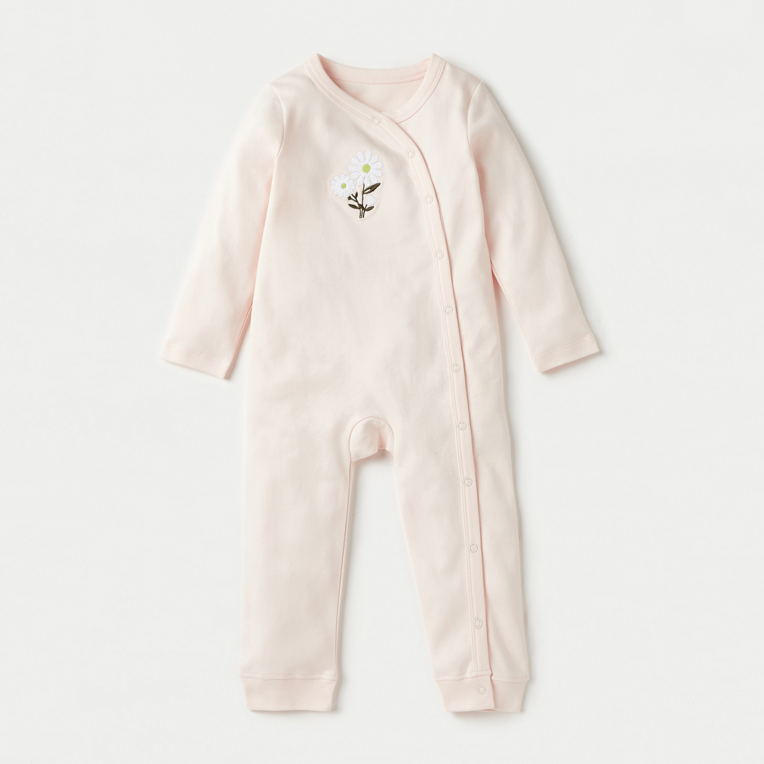 Juniors Floral Print Sleepsuit with Long Sleeves - Set of 3-baby-girls-clothing-nightwear-sleepsuits-image-4