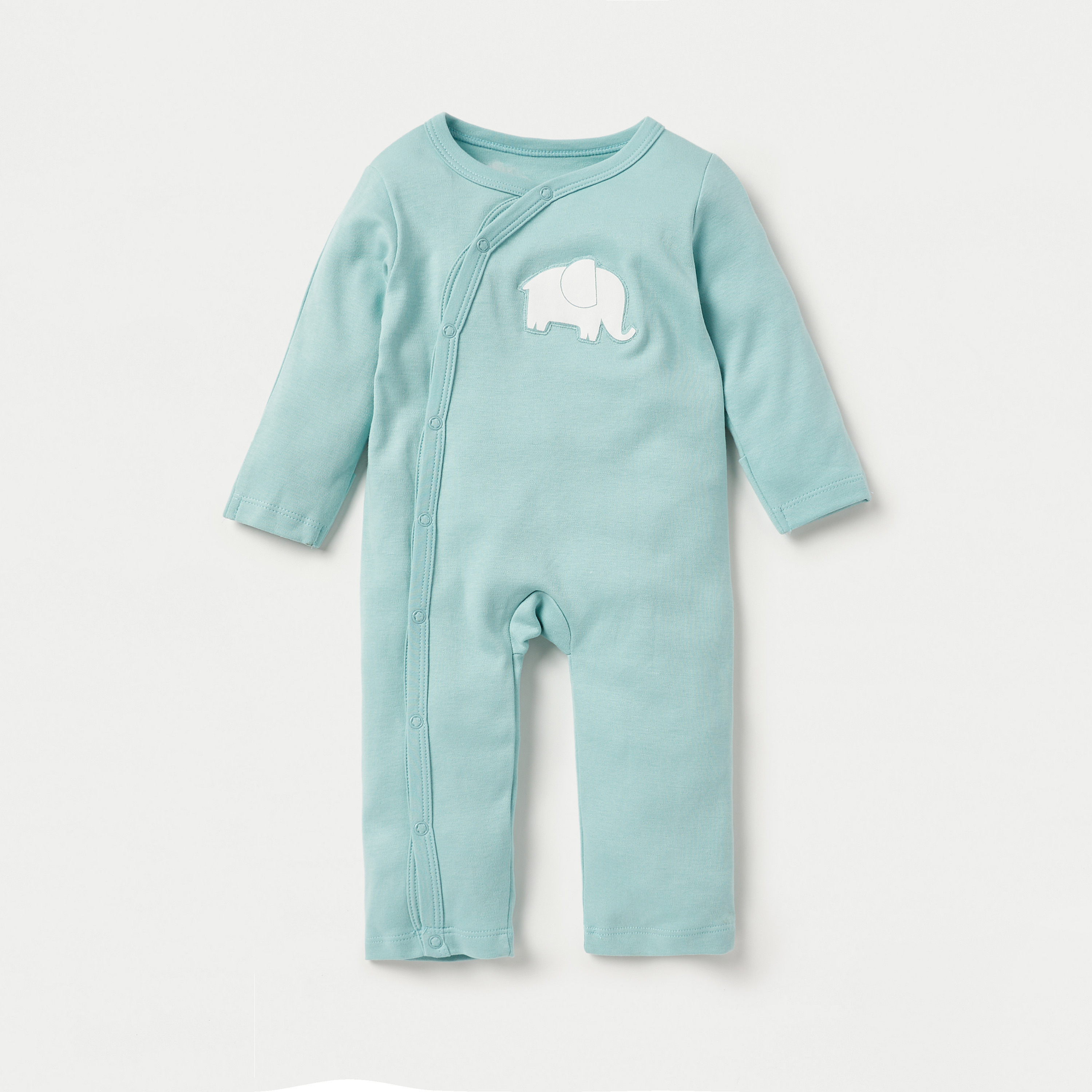 Juniors Elephant Print Sleepsuit with Long Sleeves - Set of 3-baby-boys-clothing-nightwear-sleepsuits-image-3