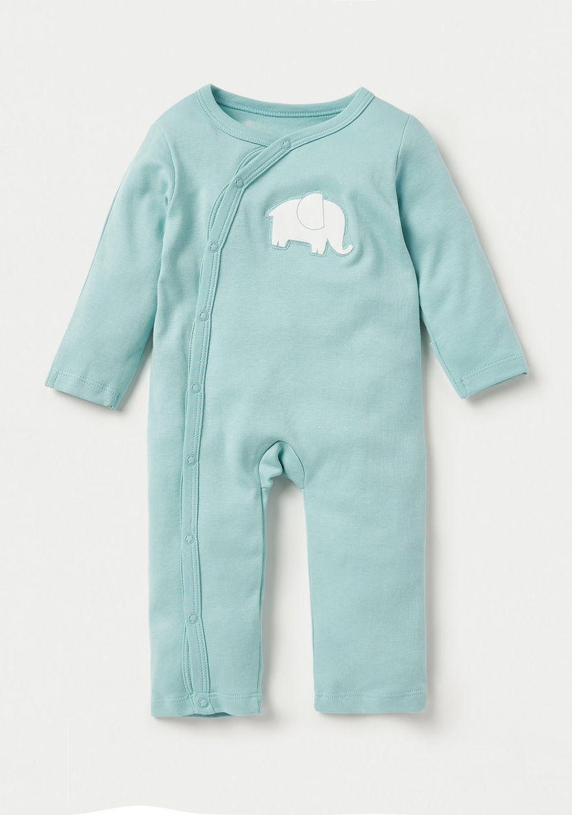 Juniors Elephant Print Sleepsuit with Long Sleeves - Set of 3-Sleepsuits-image-2