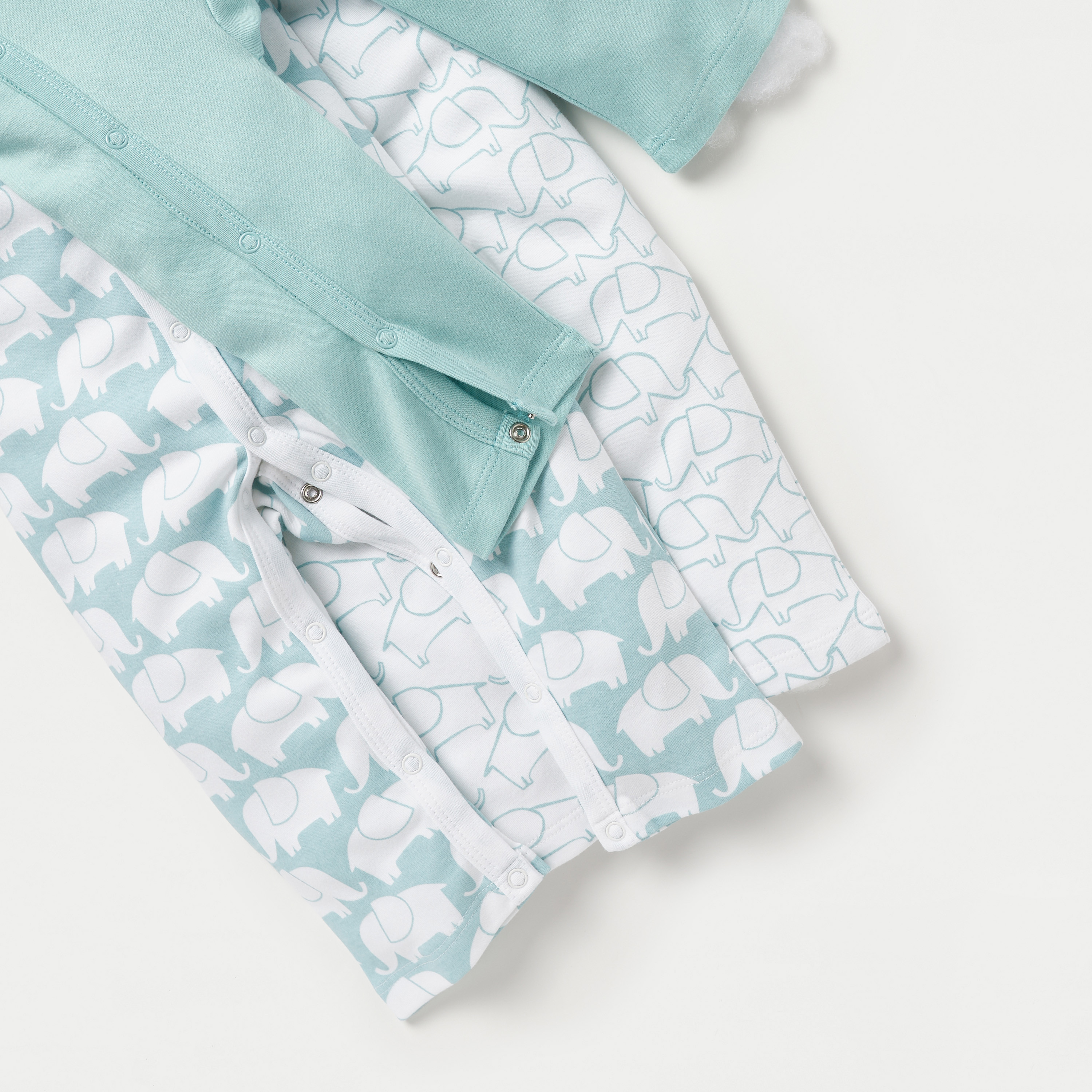 Juniors Elephant Print Sleepsuit with Long Sleeves - Set of 3-baby-boys-clothing-nightwear-sleepsuits-image-6