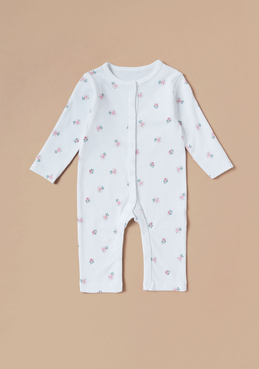 Juniors Printed Sleepsuit with Snap Button Closure - Set of 3-Multipacks-image-1
