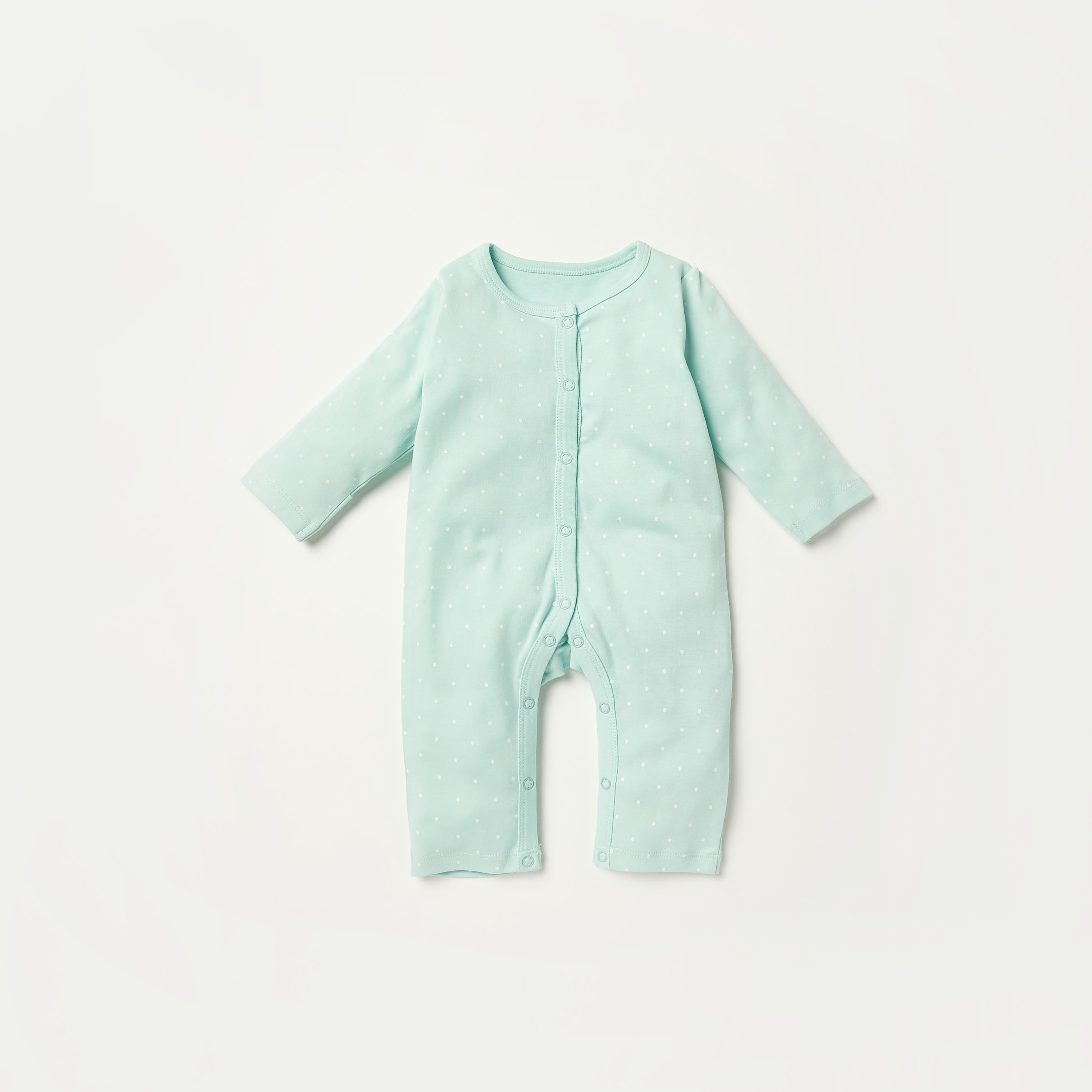 Juniors Dotted Sleepsuit with Long Sleeves - Set of 3-baby-boys-clothing-nightwear-sleepsuits-image-2