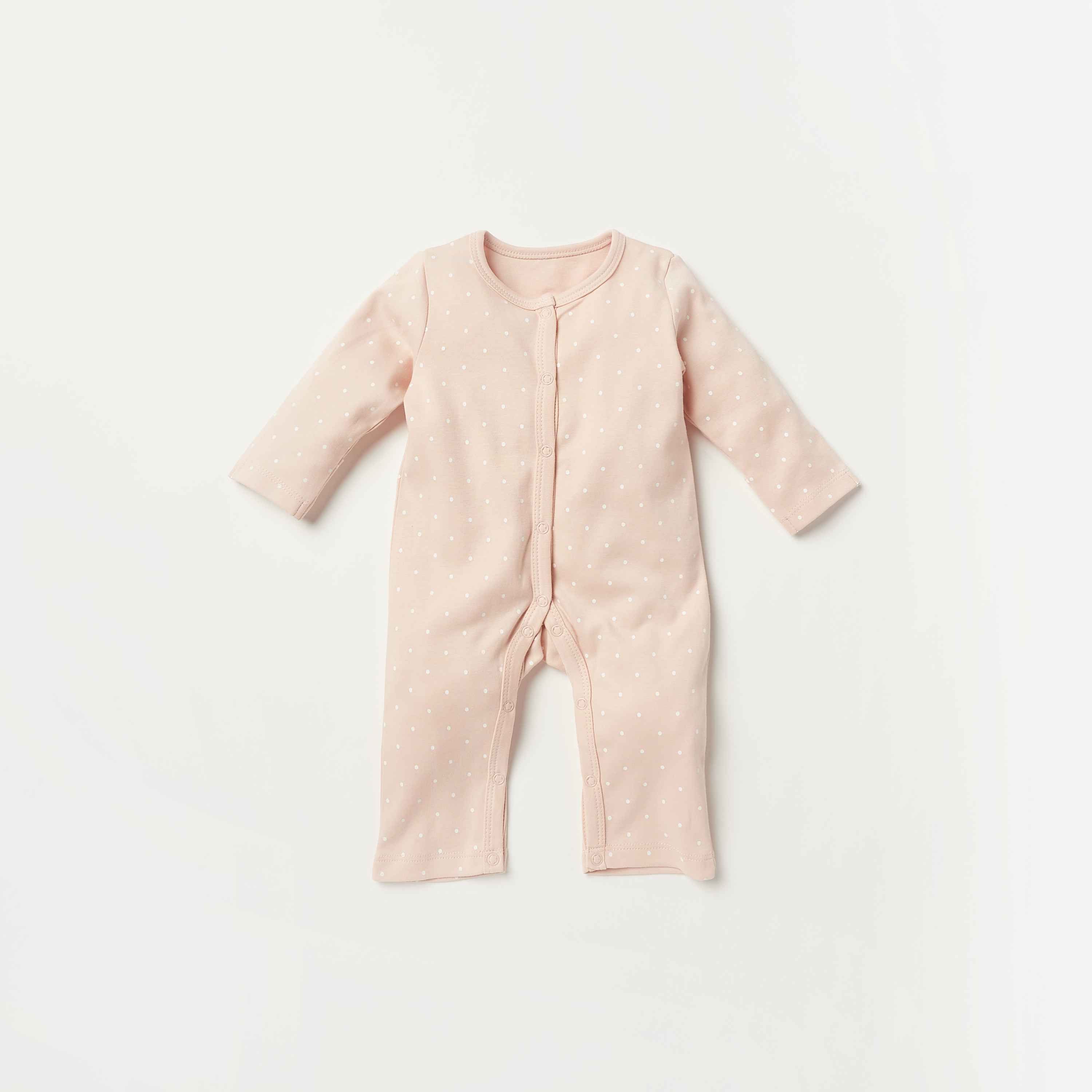 Juniors Dotted Sleepsuit with Long Sleeves - Set of 3-baby-boys-clothing-nightwear-sleepsuits-image-3