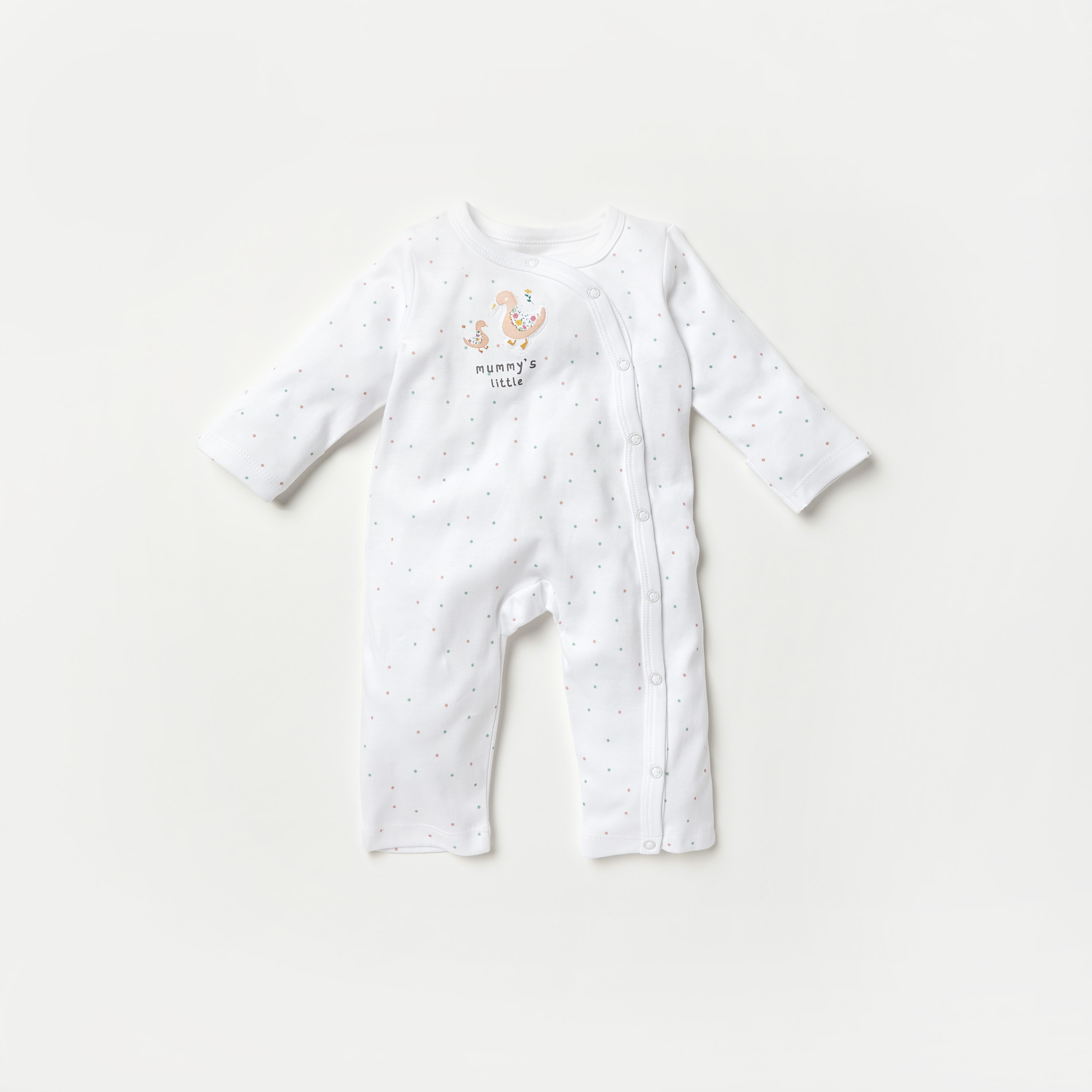 Juniors Dotted Sleepsuit with Long Sleeves - Set of 3-baby-boys-clothing-nightwear-sleepsuits-image-4