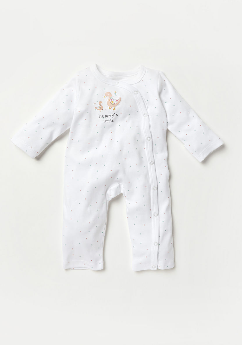 Juniors Dotted Sleepsuit with Long Sleeves - Set of 3-Sleepsuits-image-3