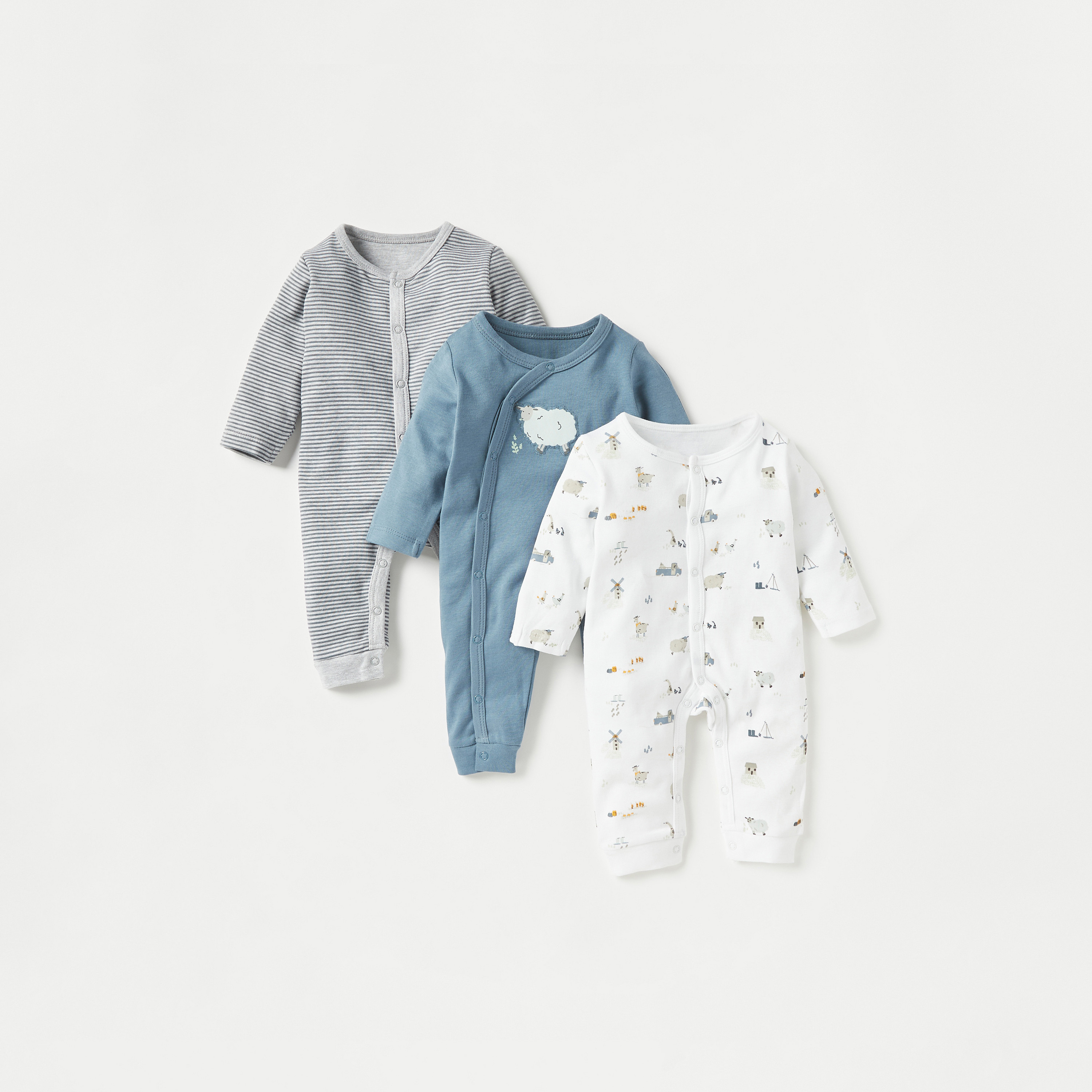 Juniors Printed Sleepsuit - Set of 3-baby-boys-clothing-nightwear-sleepsuits-image-1