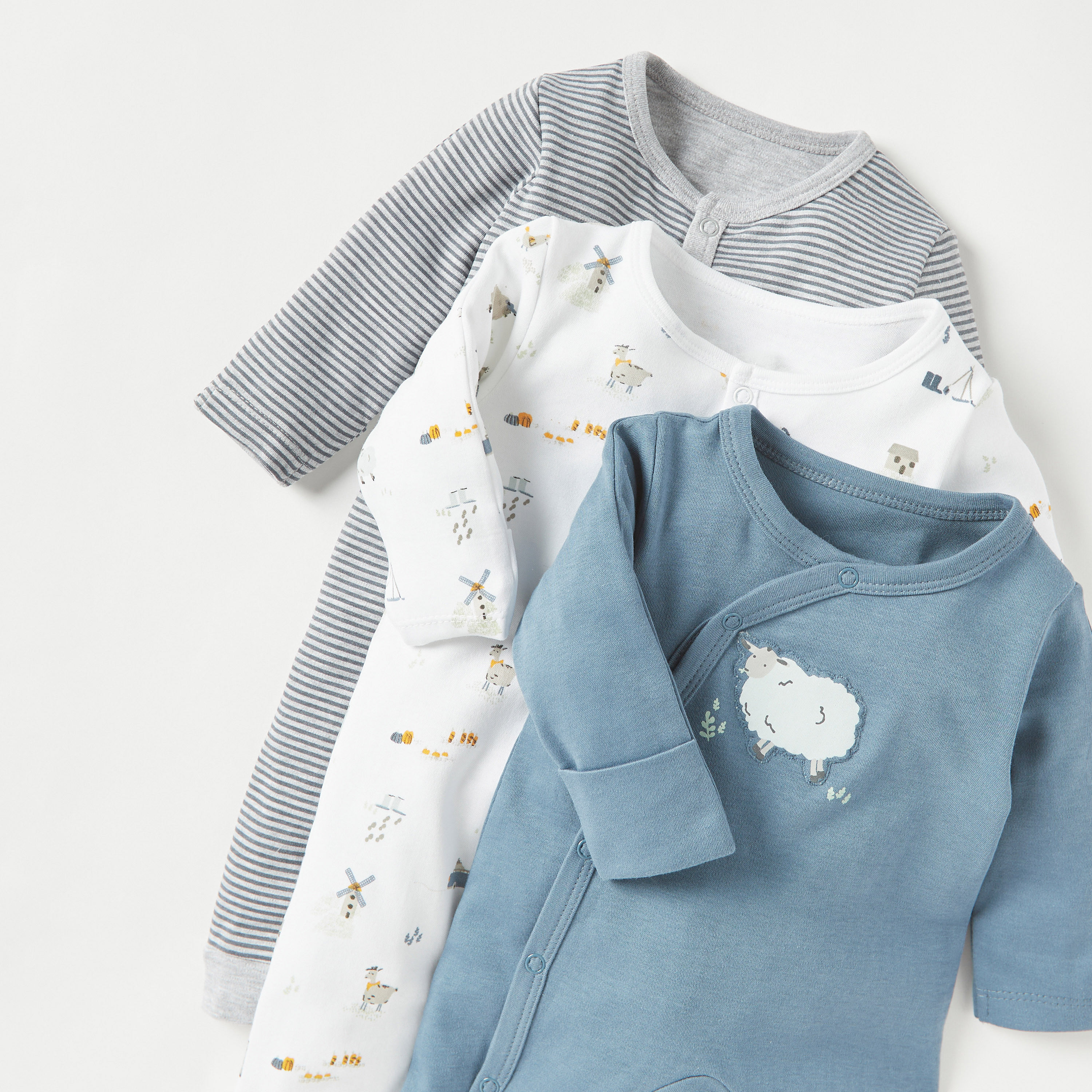 Juniors Printed Sleepsuit - Set of 3-baby-boys-clothing-nightwear-sleepsuits-image-5