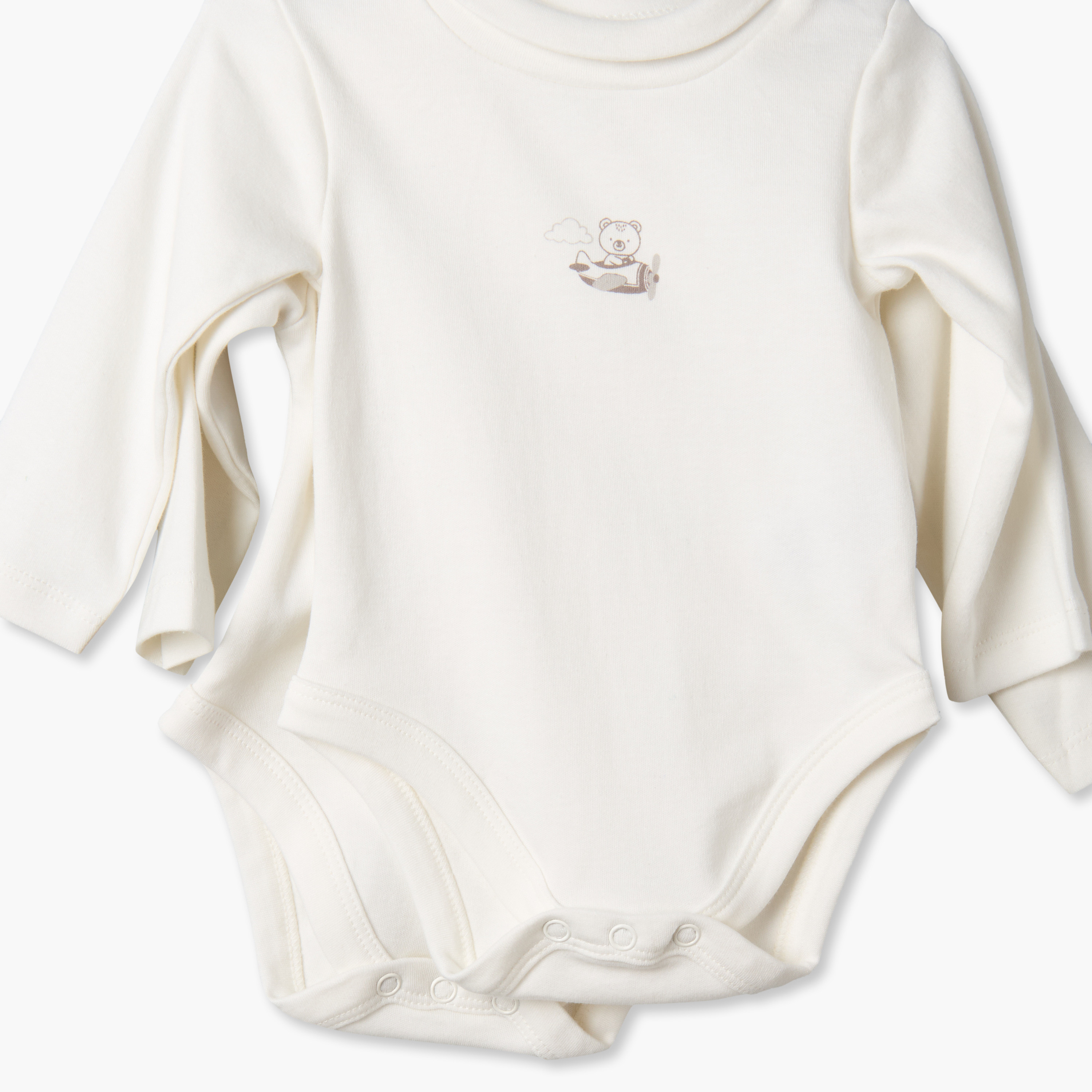Pack of 2 Juniors Crew Neck Long Sleeves Bodysuit with Snap Button Closure-baby-boys-clothing-bodysuits-image-7