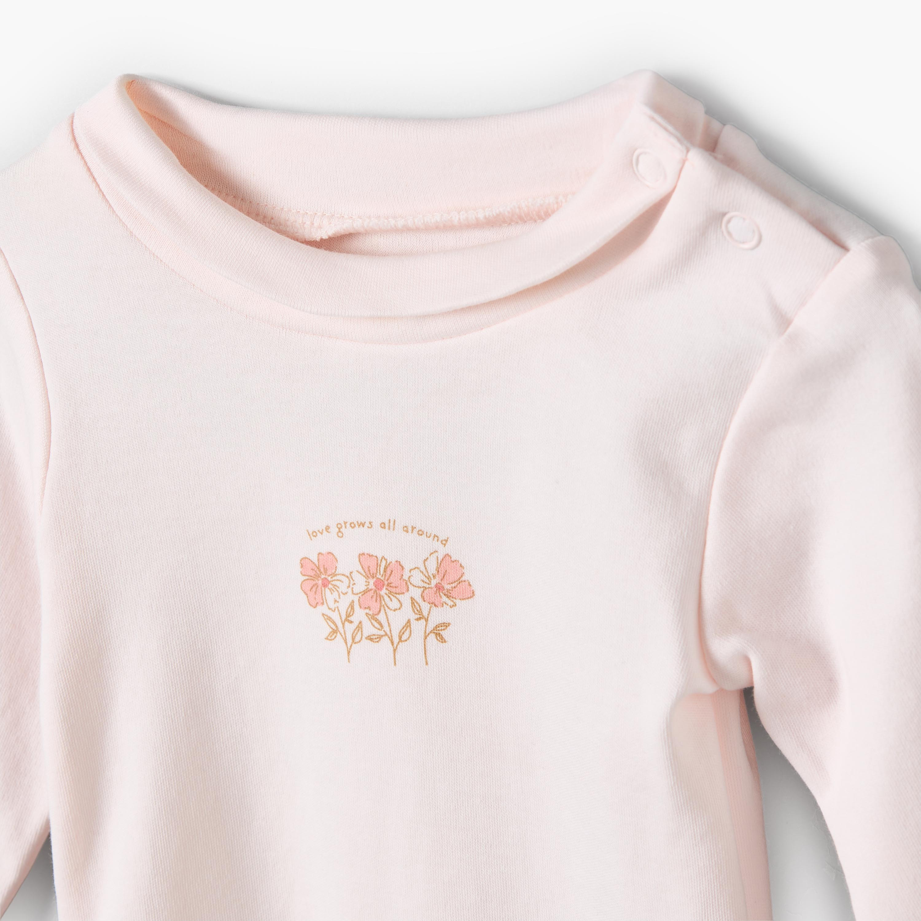 Pack of 2 Juniors Cotton Crew Neck Long Sleeves Bodysuit with Floral Print-baby-girls-clothing-winterwear-bodysuits-image-4