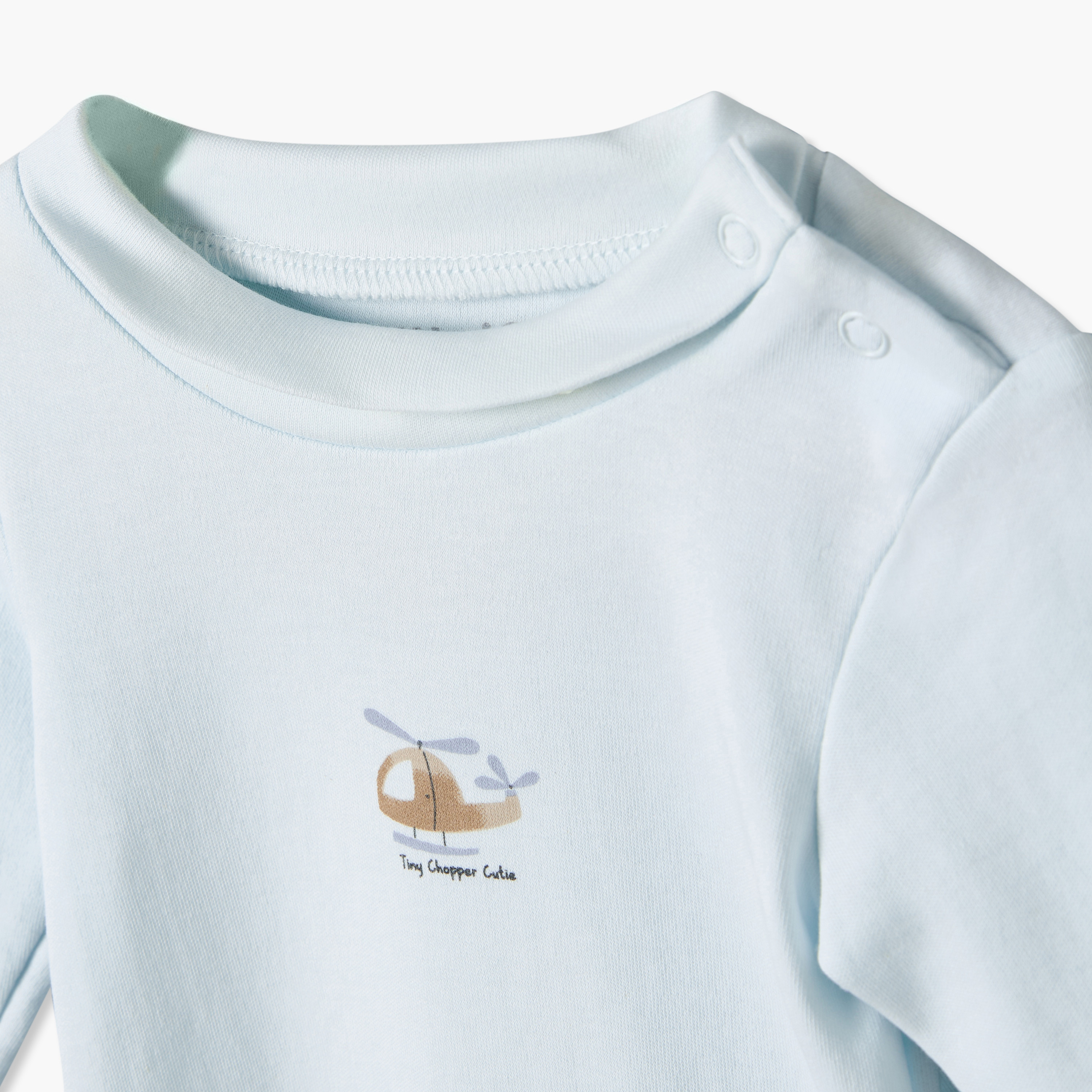 Pack of 2 Juniors Crew Neck Long Sleeves Bodysuit with Fun Print-baby-boys-clothing-bodysuits-image-4