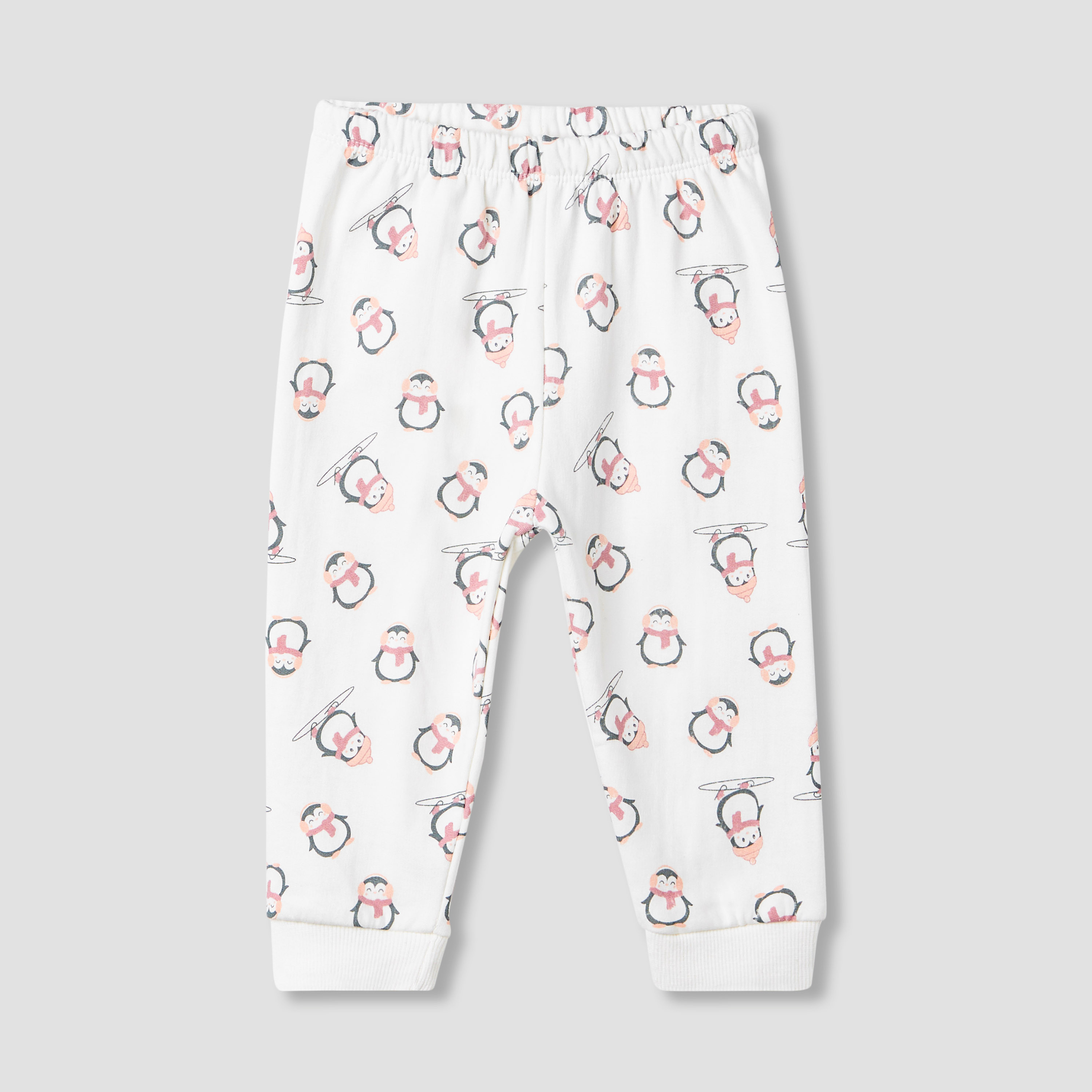 Juniors Pyjama Set with Penguin Applique - Cotton - Long Sleeves - Crew Neck-baby-girls-clothing-nightwear-pyjamasets-image-3