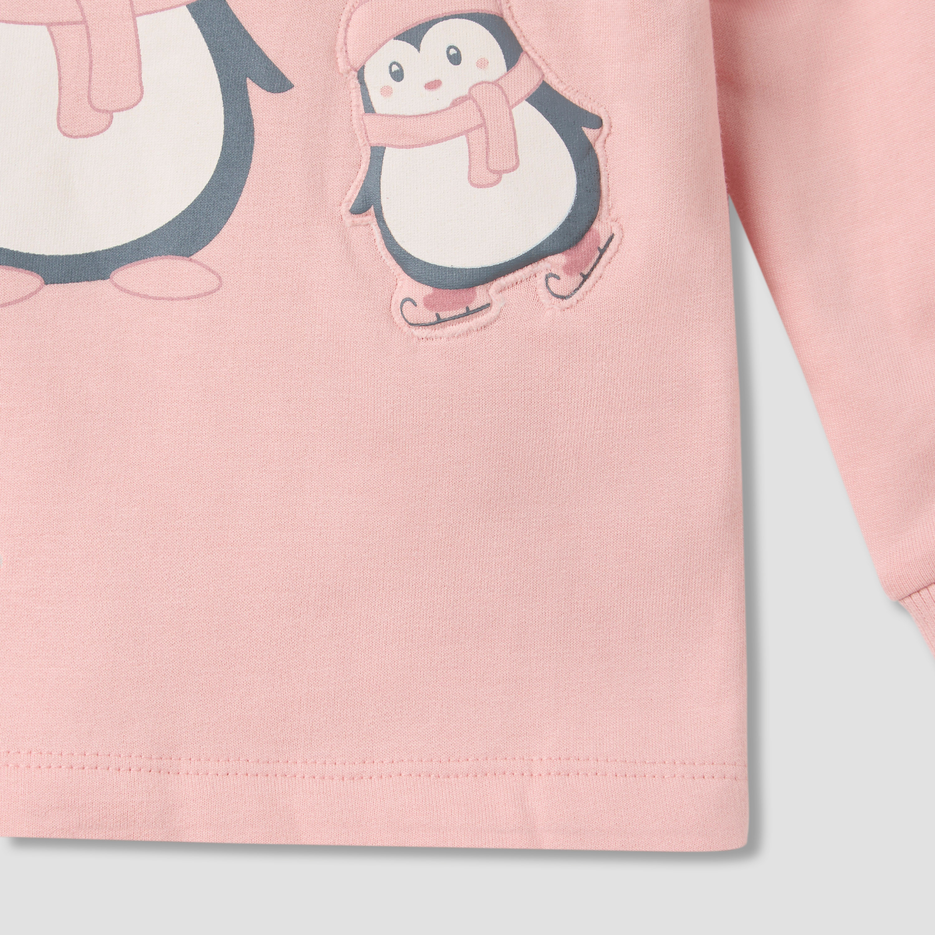 Juniors Pyjama Set with Penguin Applique - Cotton - Long Sleeves - Crew Neck-baby-girls-clothing-nightwear-pyjamasets-image-5