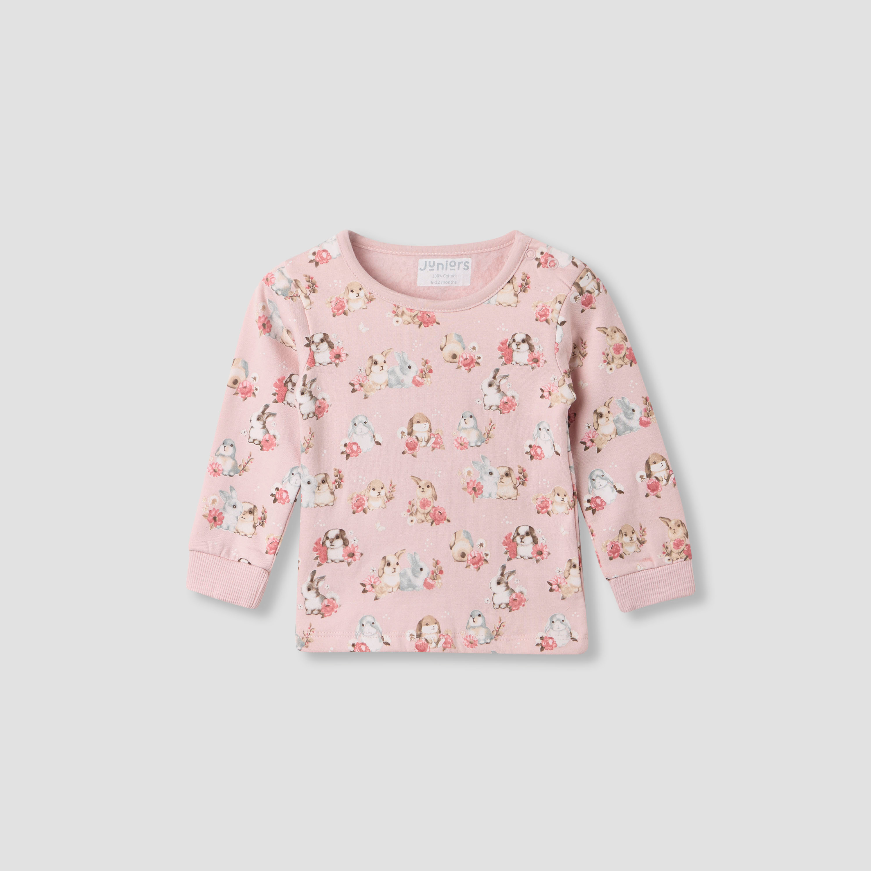 Juniors Pyjama Set with Bunny Print - Cotton - Long Sleeves - Round Neck-baby-girls-clothing-nightwear-pyjamasets-image-2