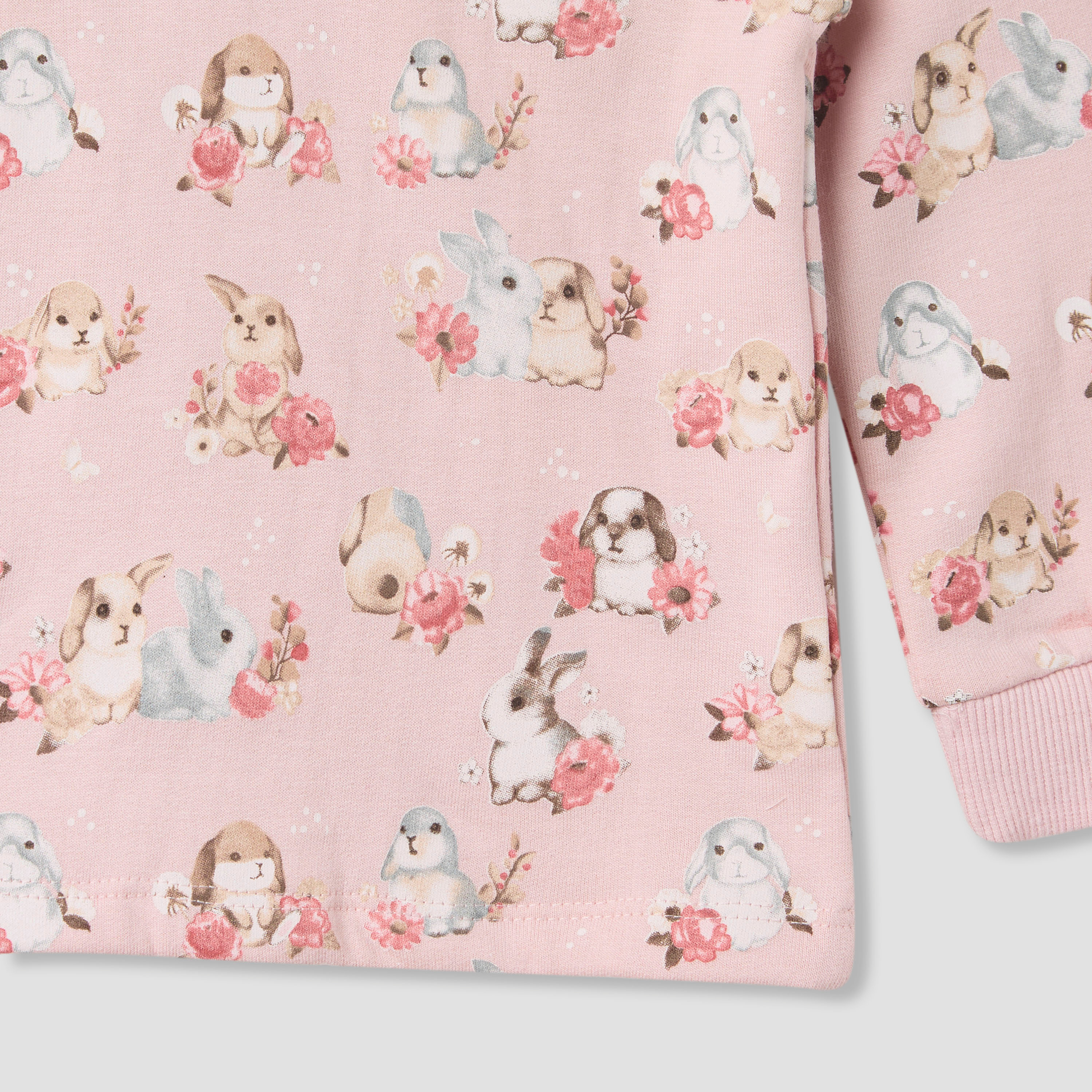 Juniors Pyjama Set with Bunny Print - Cotton - Long Sleeves - Round Neck-baby-girls-clothing-nightwear-pyjamasets-image-5