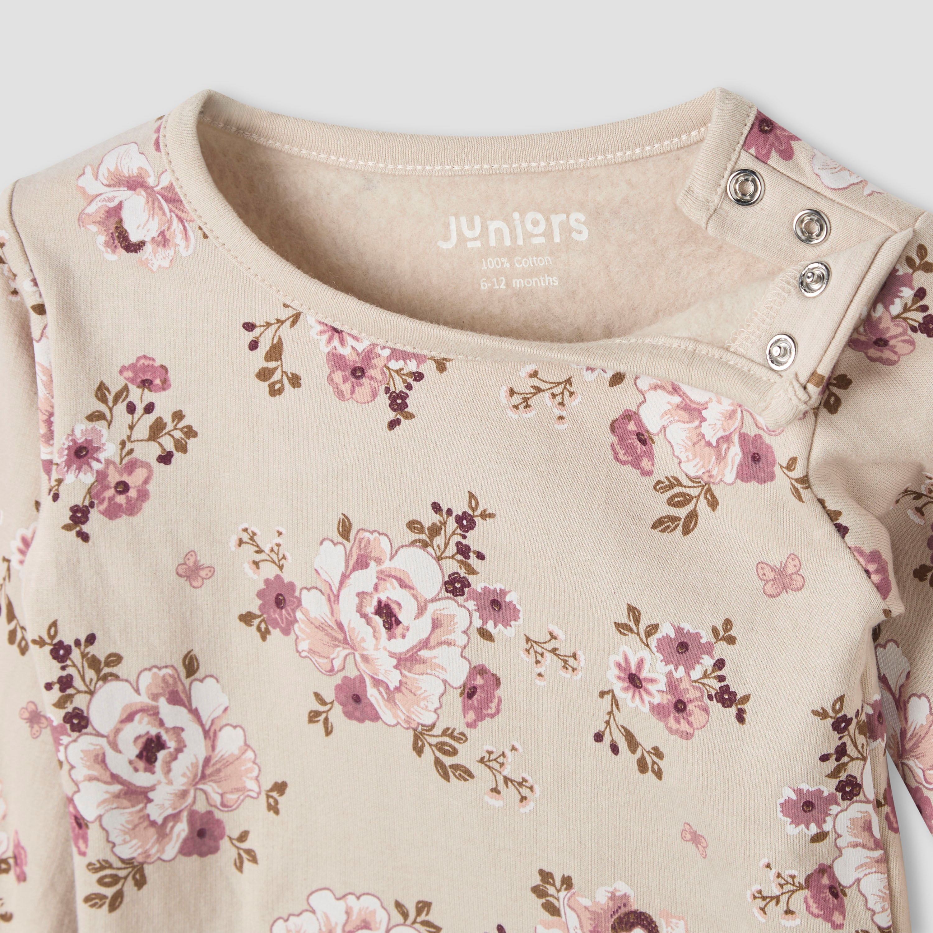 Juniors Pyjama Set with Floral Print - Cotton - Long Sleeves - Round Neck-baby-girls-clothing-nightwear-pyjamasets-image-4