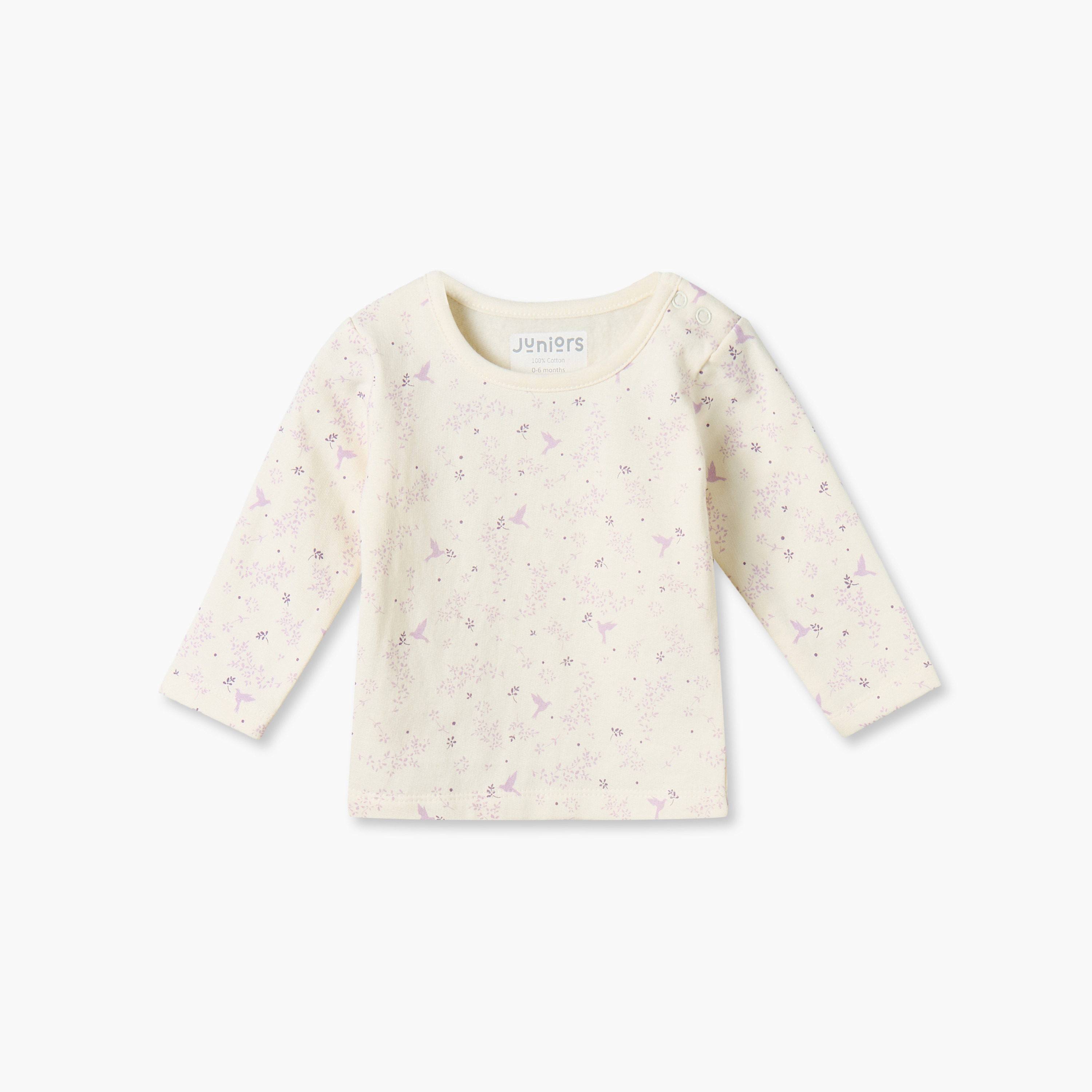 Juniors Cotton Round Neck Long Sleeves Pyjama Set with Floral Print-baby-girls-clothing-nightwear-pyjamasets-image-2
