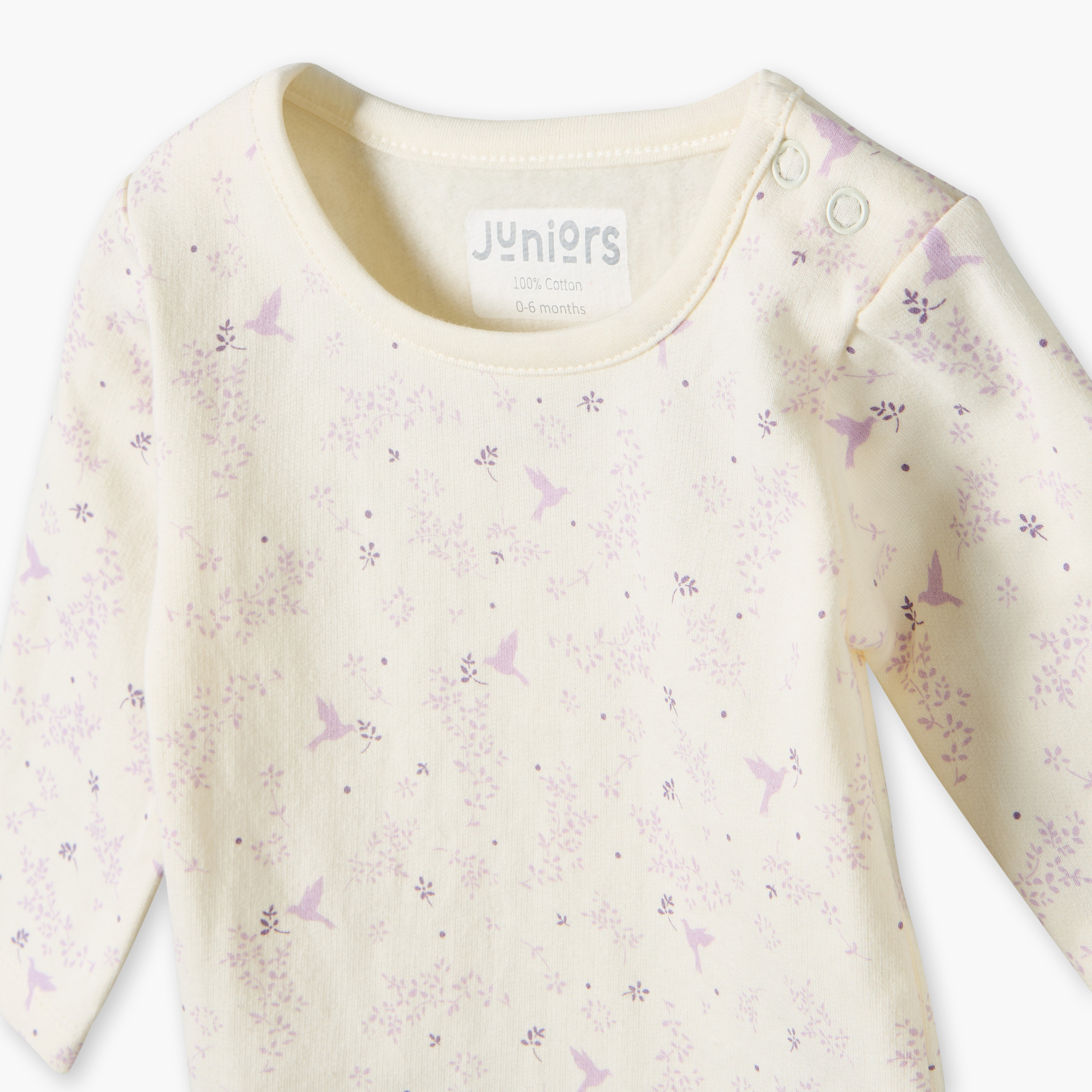Juniors Cotton Round Neck Long Sleeves Pyjama Set with Floral Print-baby-girls-clothing-nightwear-pyjamasets-image-6