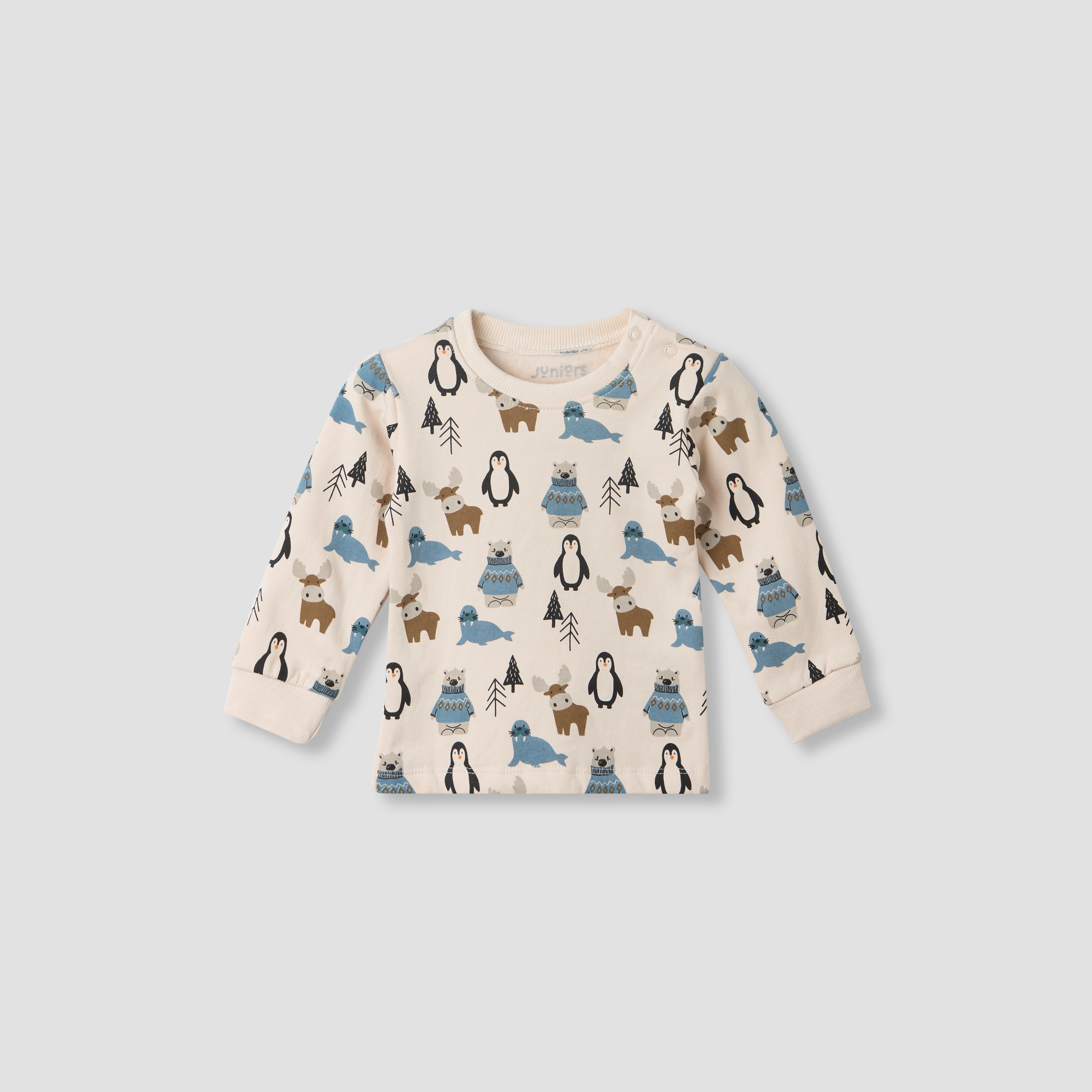 Juniors Pyjama Set with Arctic Animal Print - Cotton - Long Sleeves - Crew Neck-baby-boys-clothing-nightwear-pyjamasets-image-2