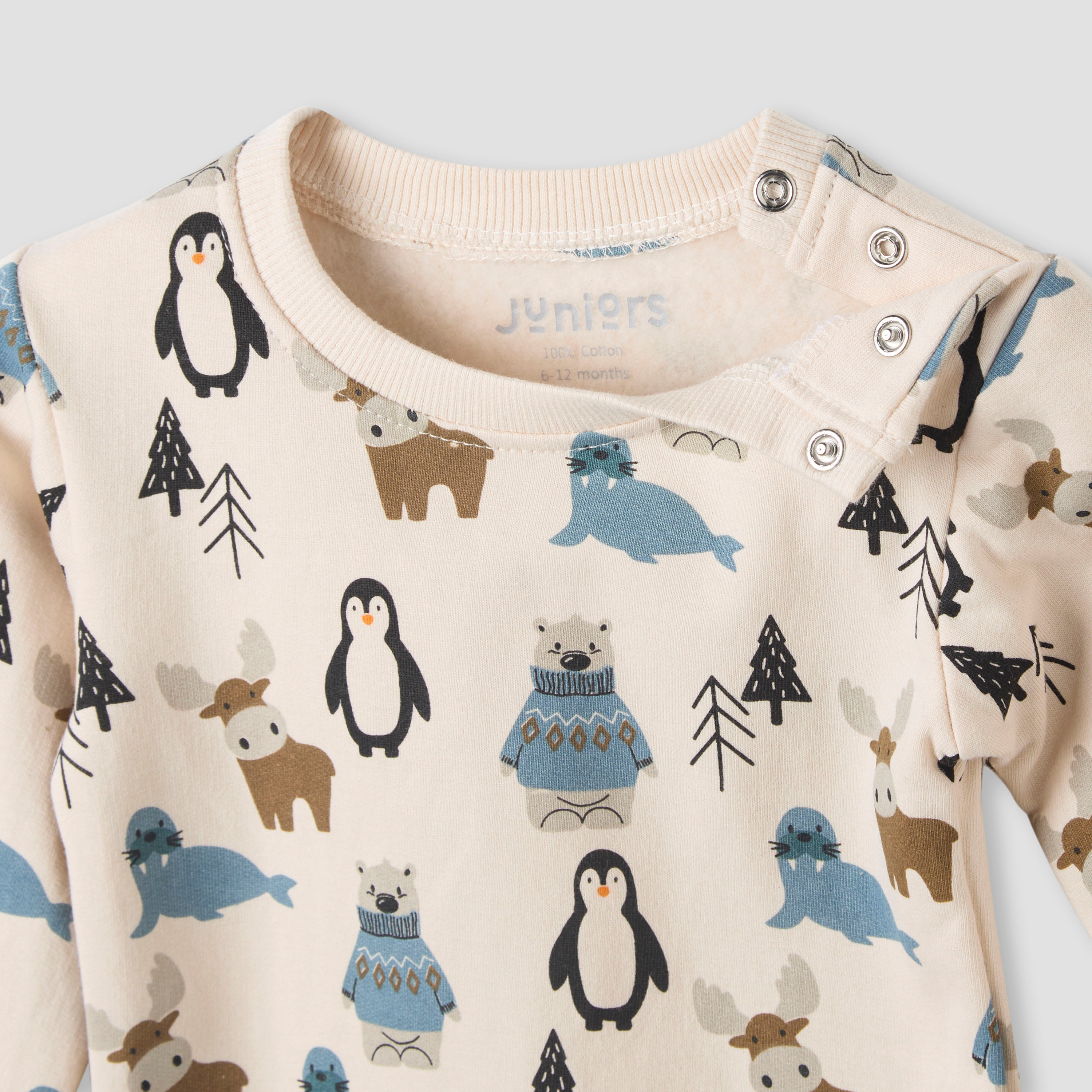 Juniors Pyjama Set with Arctic Animal Print - Cotton - Long Sleeves - Crew Neck-baby-boys-clothing-nightwear-pyjamasets-image-4