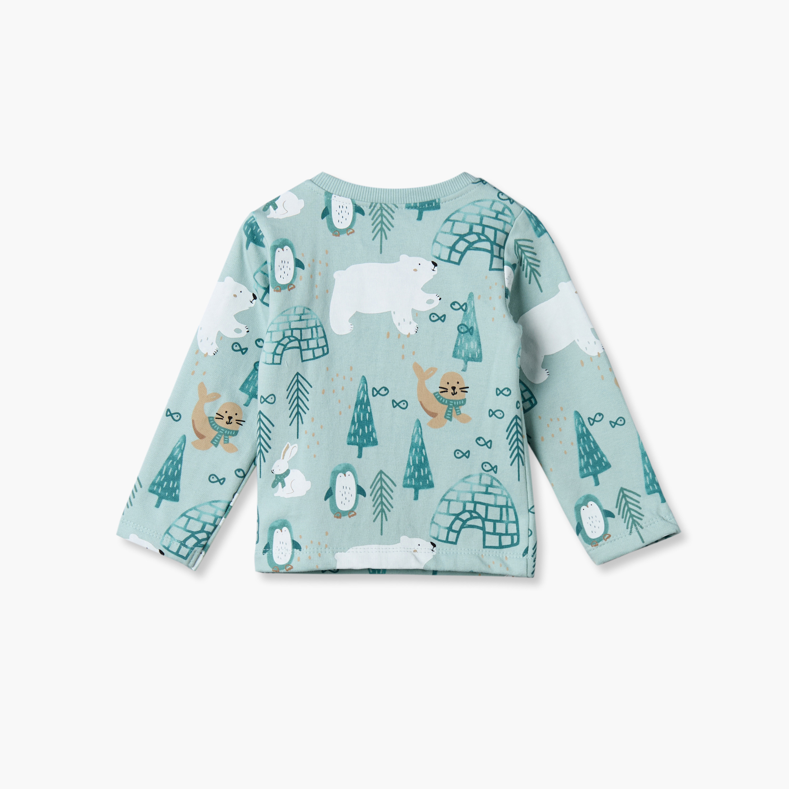 طقم بيجاما قطن بياقة ضيقة وأكمام طويلة وزر إغلاق كبس من جونيورز-baby-boys-clothing-nightwear-pyjamasets-image-4