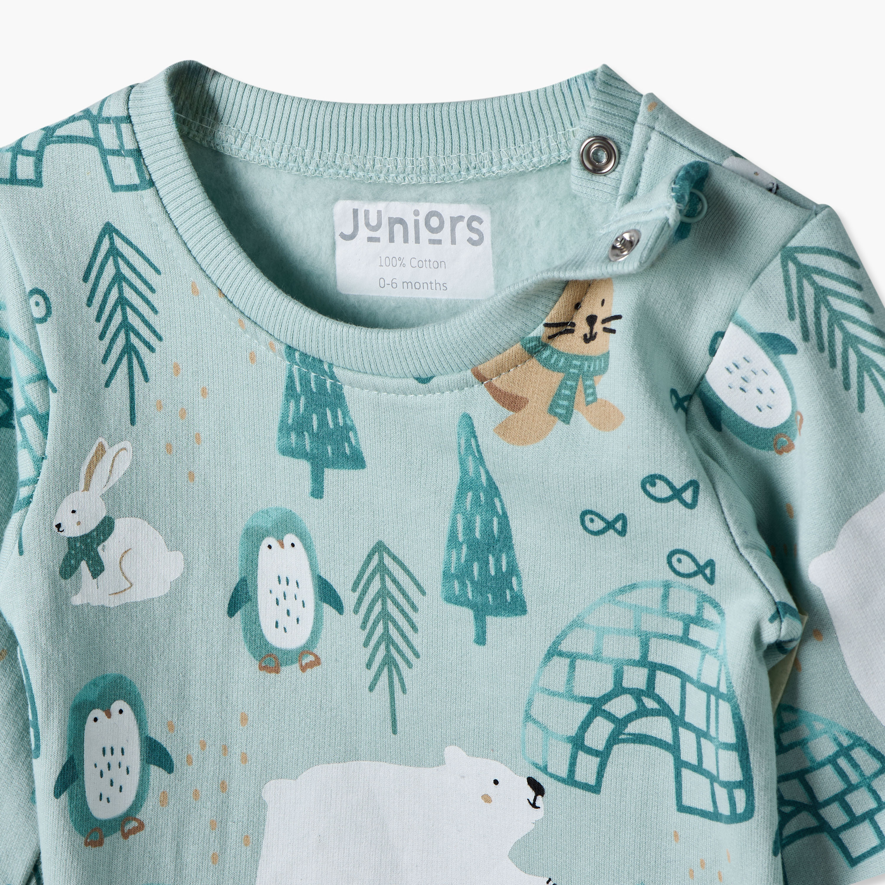 طقم بيجاما قطن بياقة ضيقة وأكمام طويلة وزر إغلاق كبس من جونيورز-baby-boys-clothing-nightwear-pyjamasets-image-6