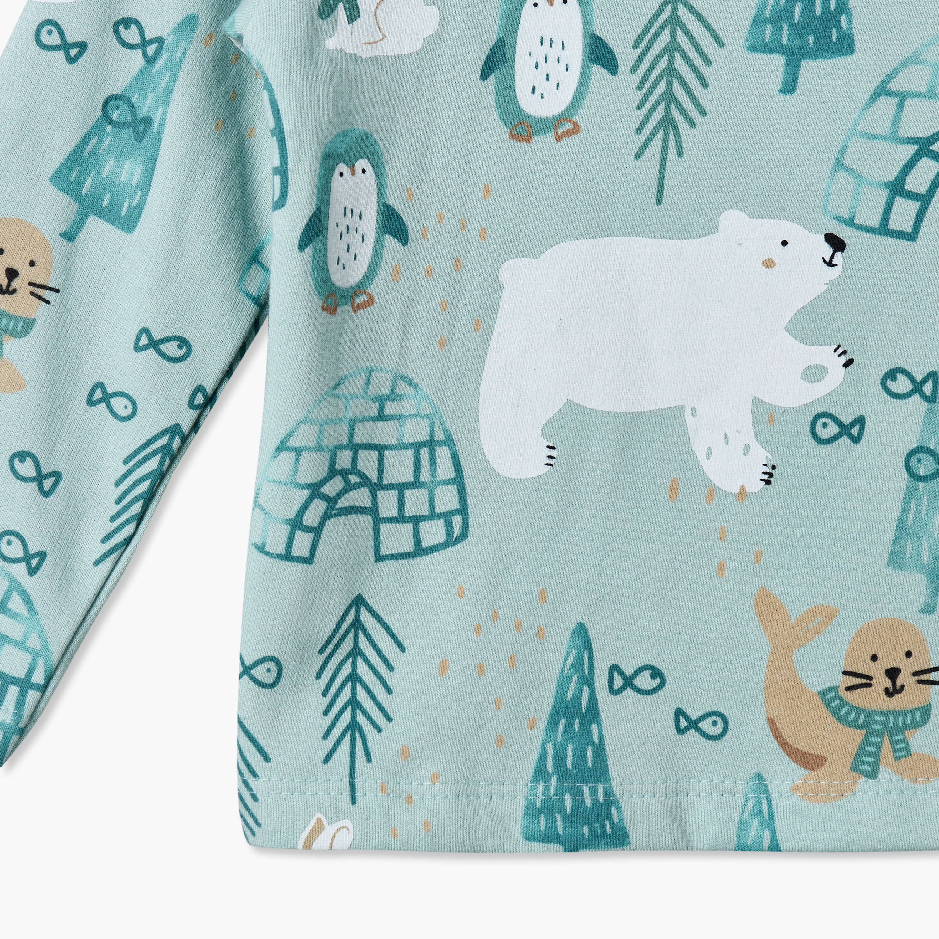 طقم بيجاما قطن بياقة ضيقة وأكمام طويلة وزر إغلاق كبس من جونيورز-baby-boys-clothing-nightwear-pyjamasets-image-7